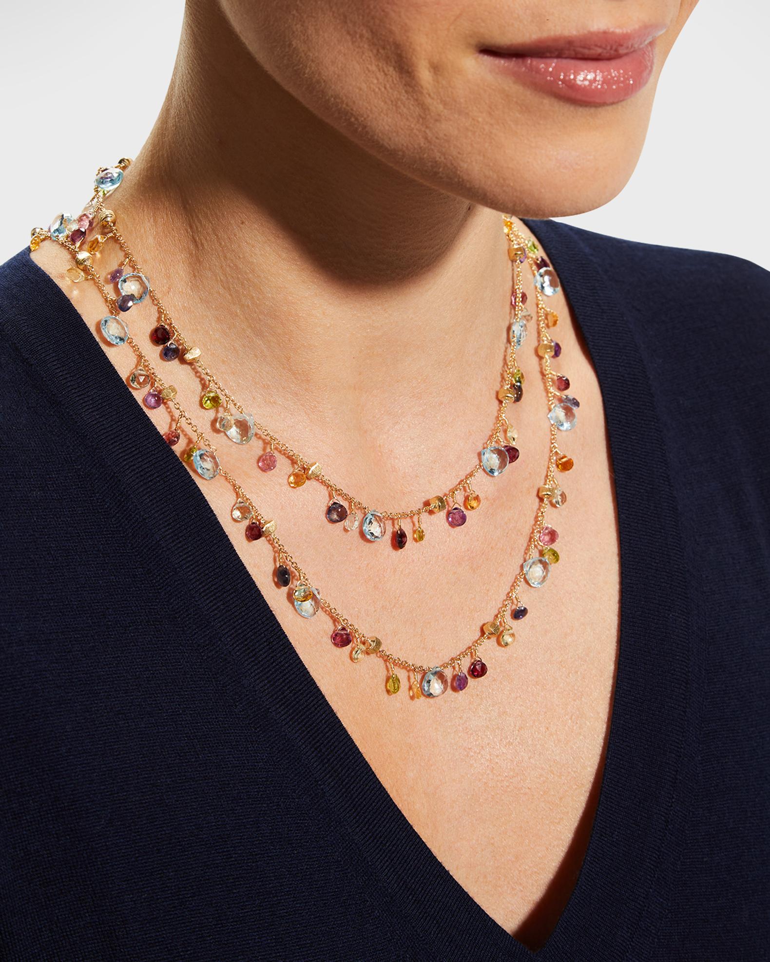 Necklace マルコビチェゴ パラダイス 18K Yellow Gold Mixed Topaz Lariat Necklace