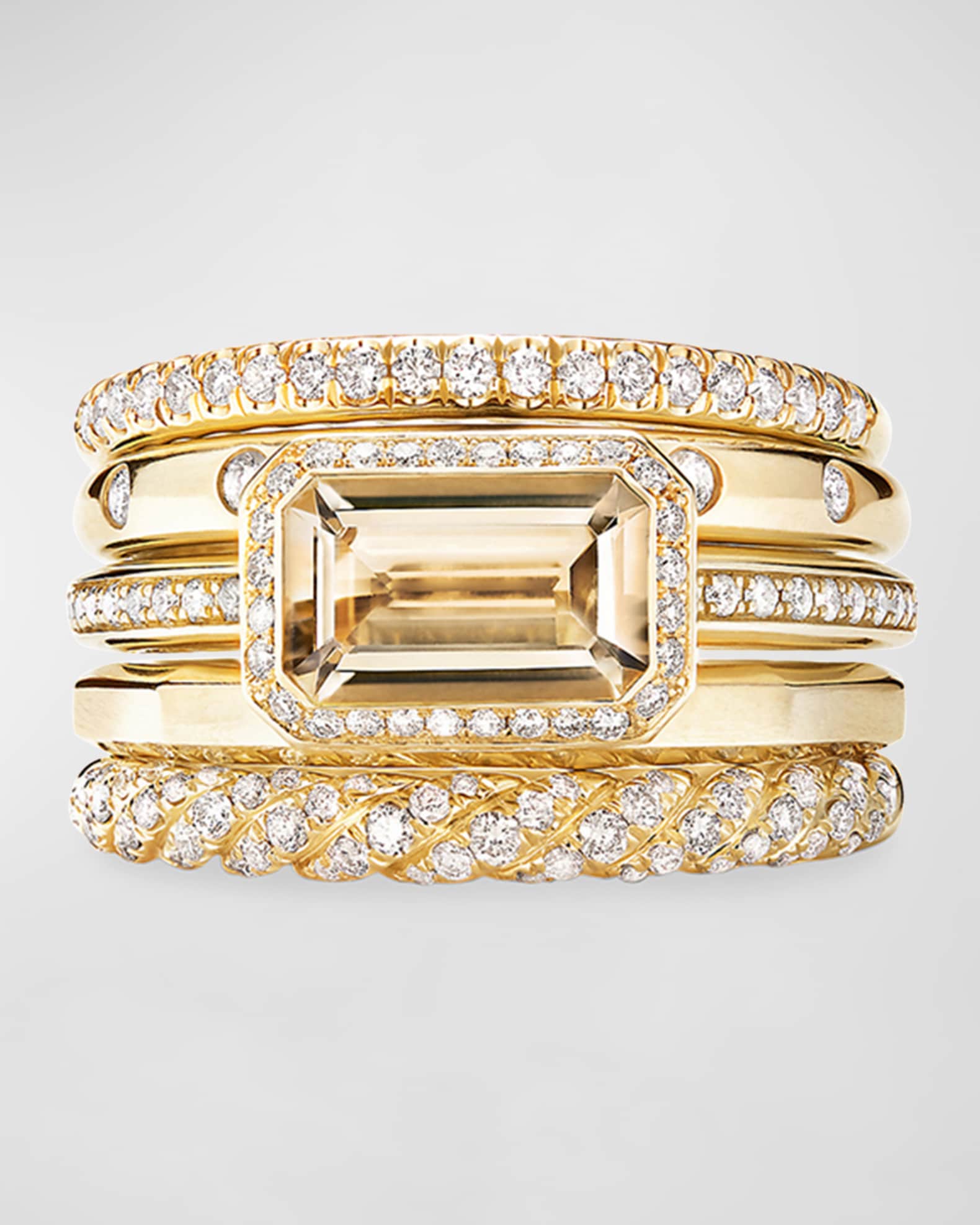 Stax Fine Cable 18k Ring w/ Diamonds & Tanzanite 1