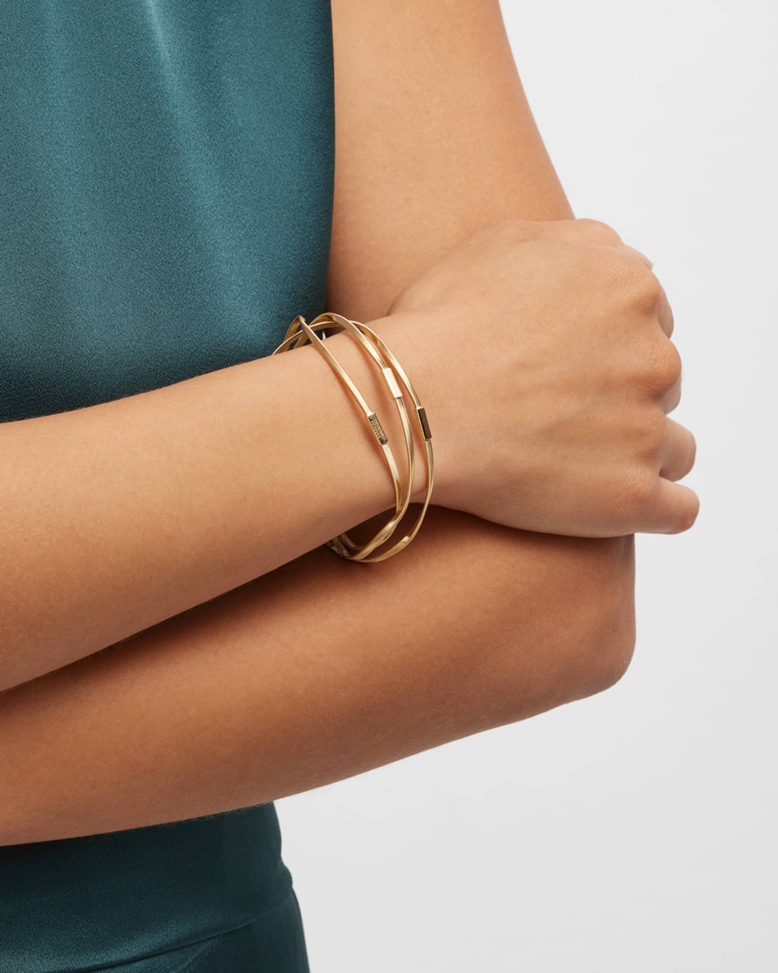 Marrakech 18K Three Strand Coiled Rigid Bangle 1