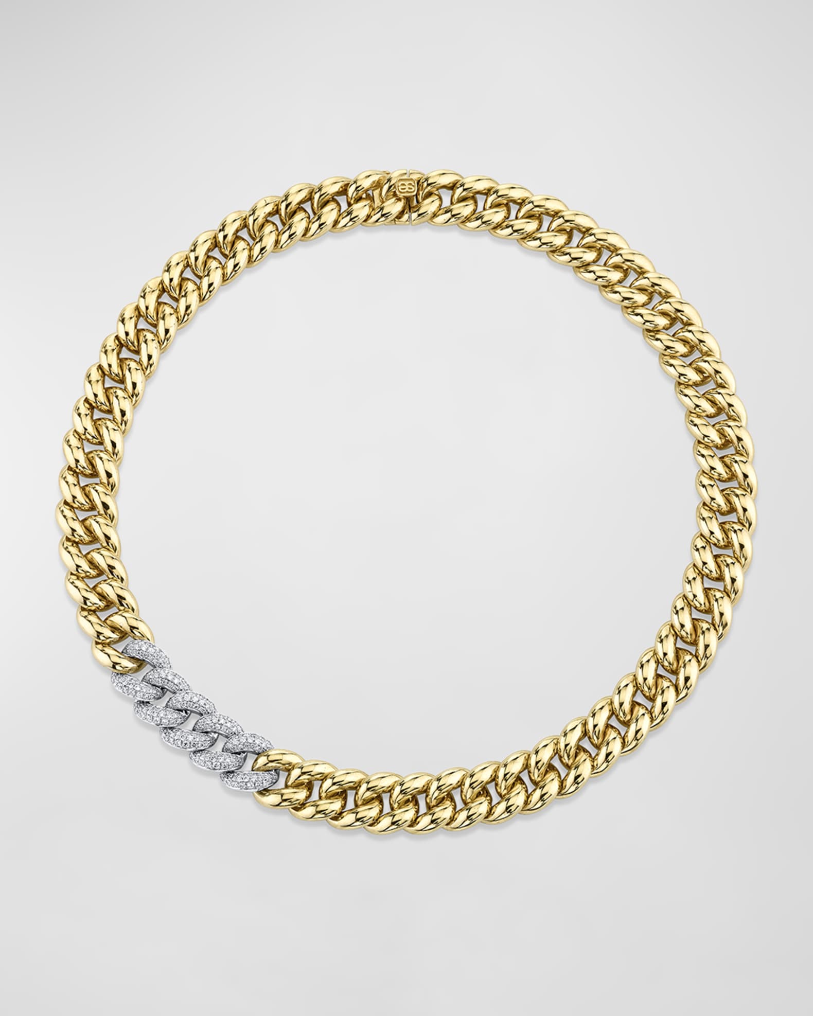 14k Two-Tone Diamond Curb Chain Necklace 0