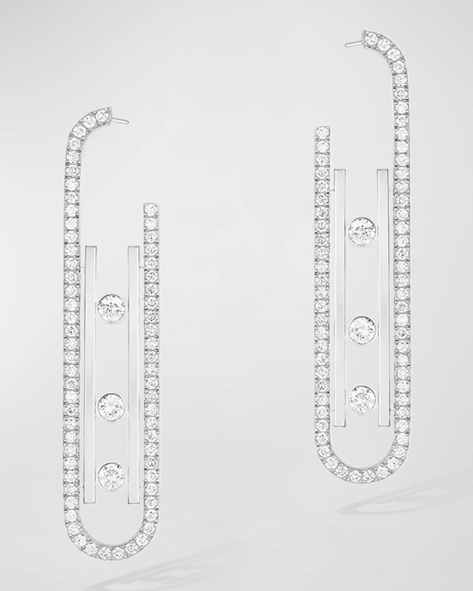 MOVE 10TH 18K WHITE GOLD DIAMOND PENDANT EARRINGS 0