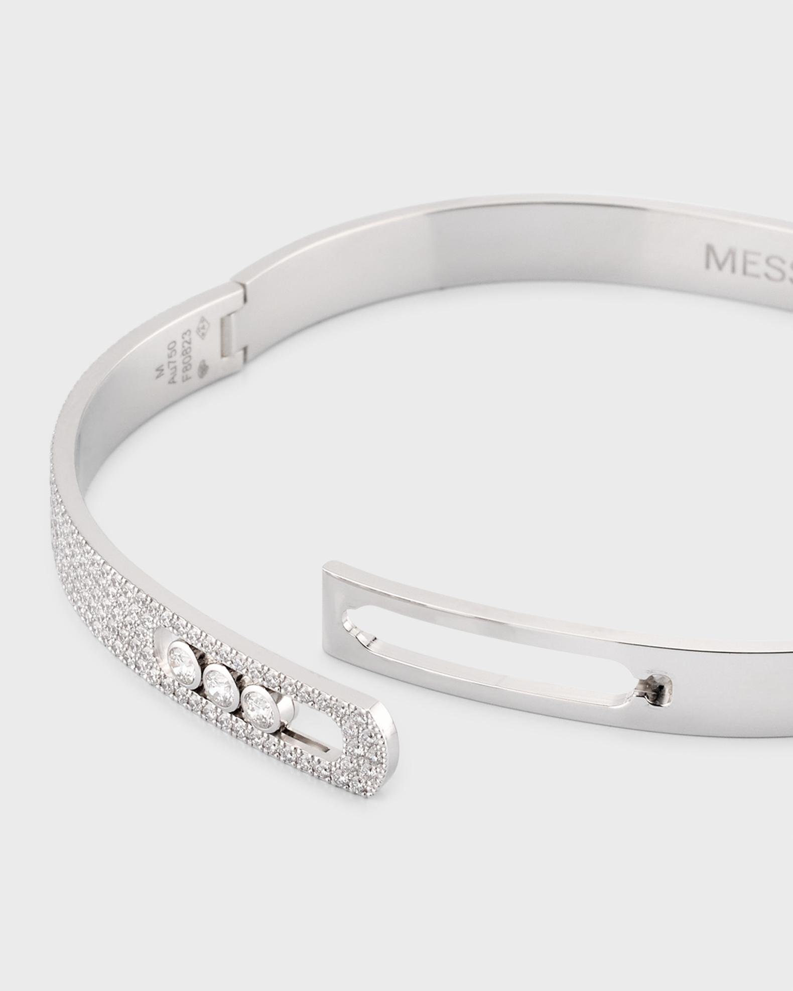 Messika MOVE PAVE White Gold & 3-DIAMOND BANGLE | Neiman Marcus