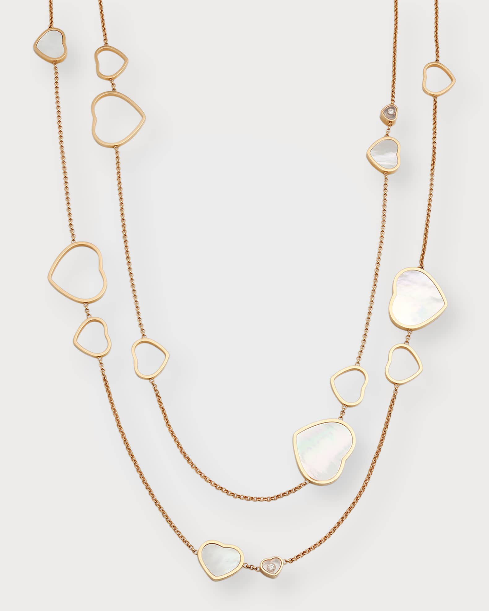 Happy Hearts 18K Rose Gold Mother-of-Pearl Station Necklace 0