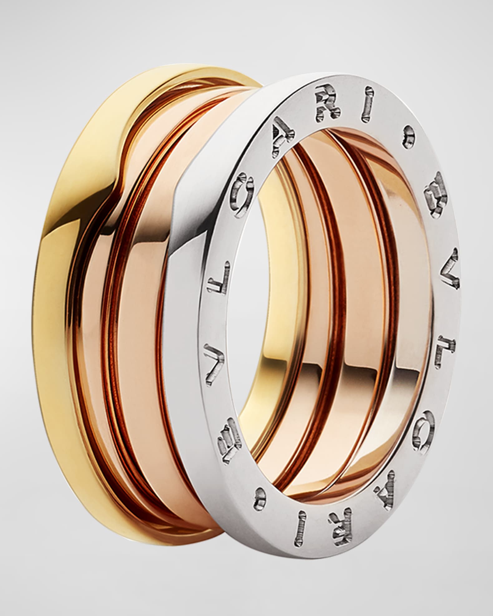 B.Zero1 Tricolor 18k Gold 3-Band Ring