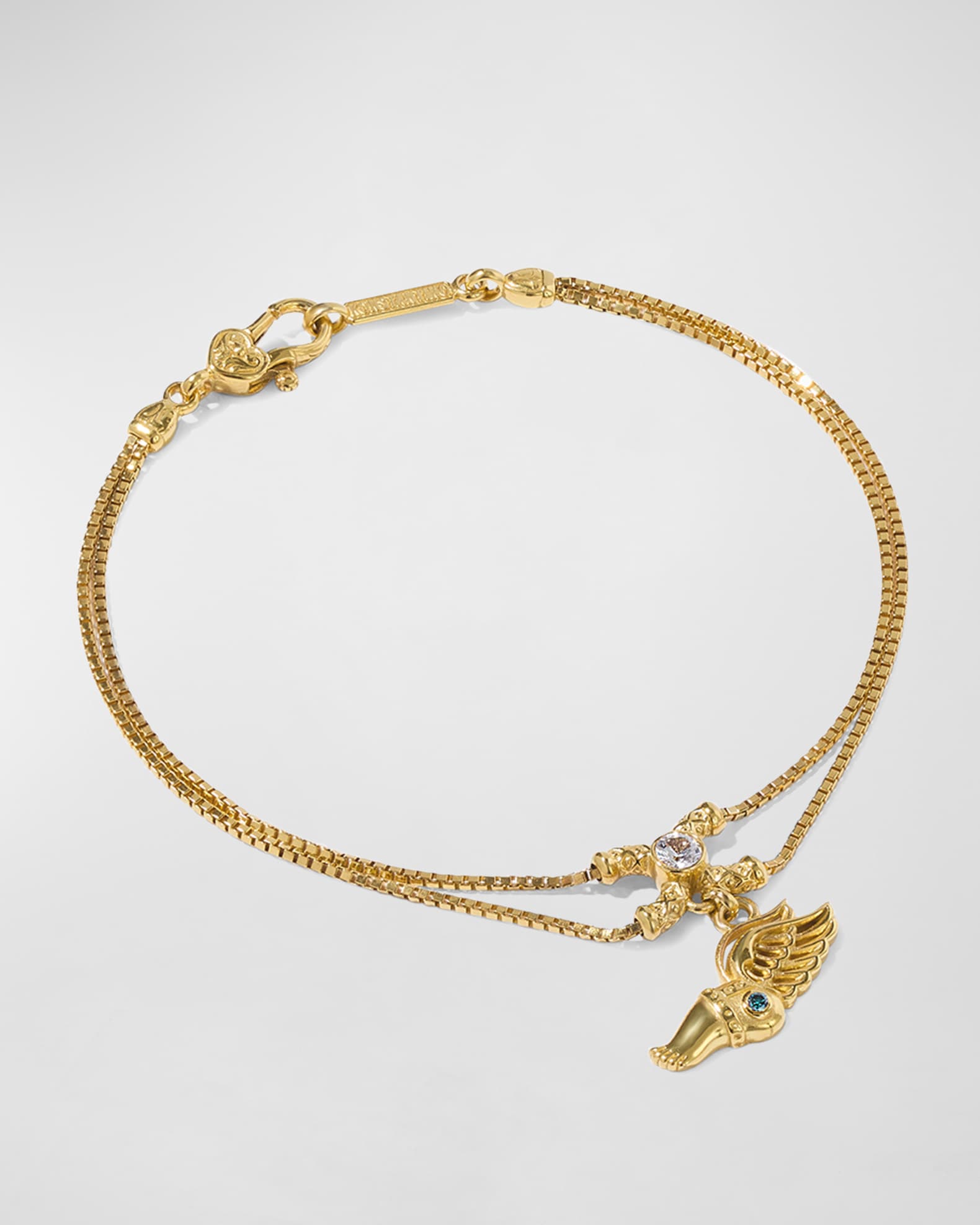 18K Diamond and Sapphire Hermes Foot Bracelet 0