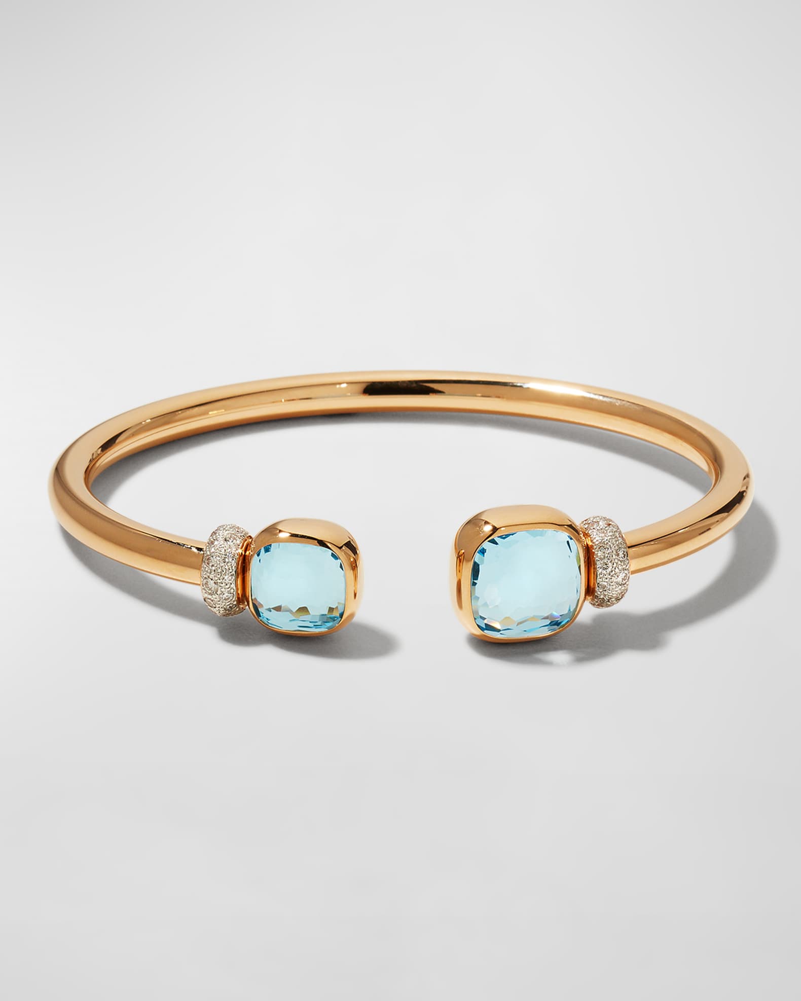 Nudo Classic and Petit Rose Gold Bangle with Sky Blue Topaz, Size M 0