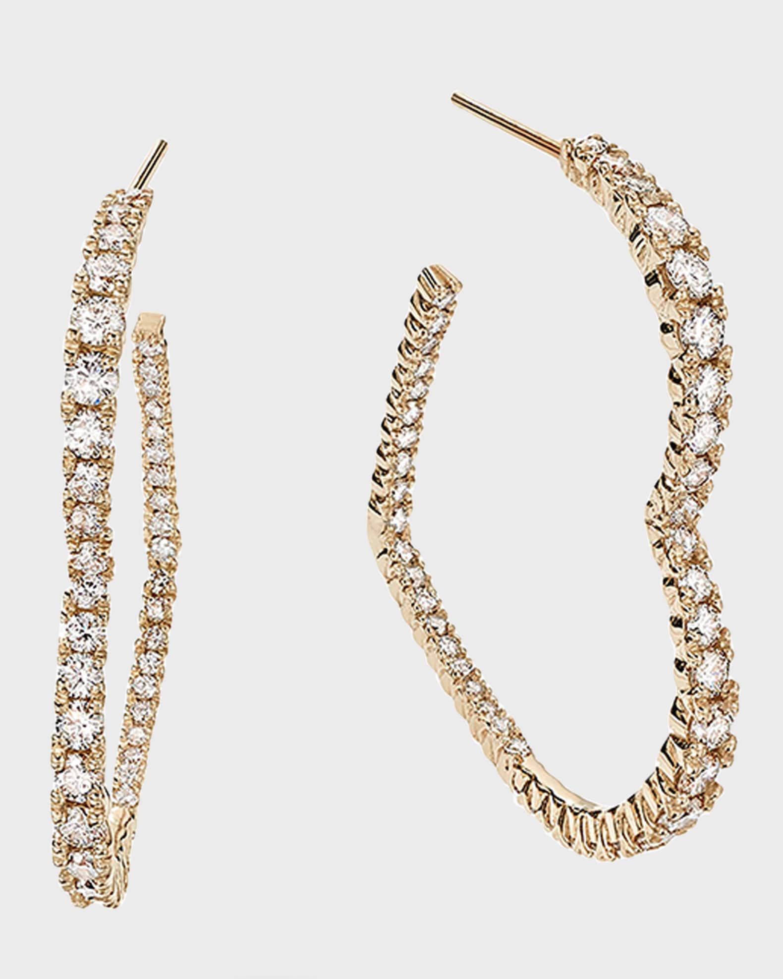 Diamante heart hoop deals earrings