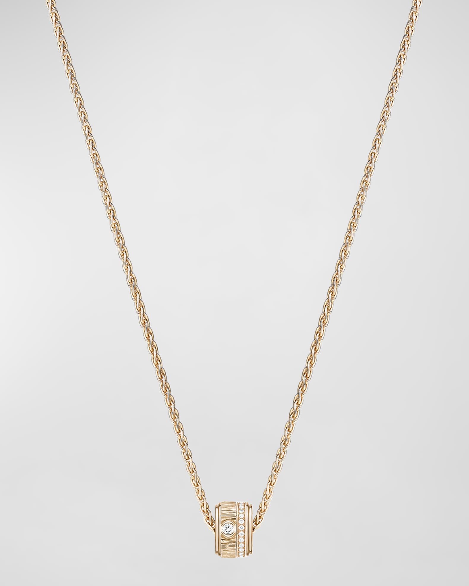 18K Pink Gold Possession Decor Palace Pendant Necklace with Diamonds 0