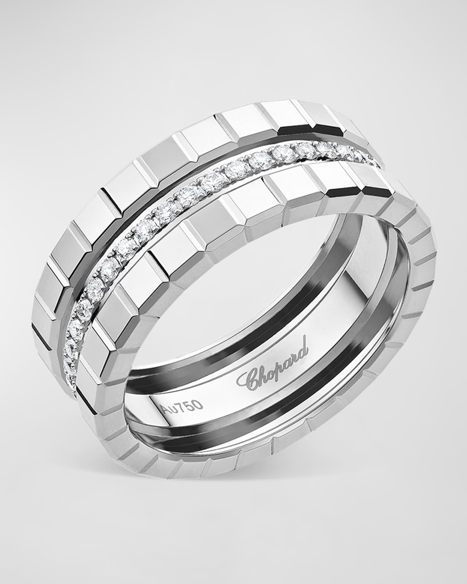 Ice Cube 18K White Gold Diamond Ring 0