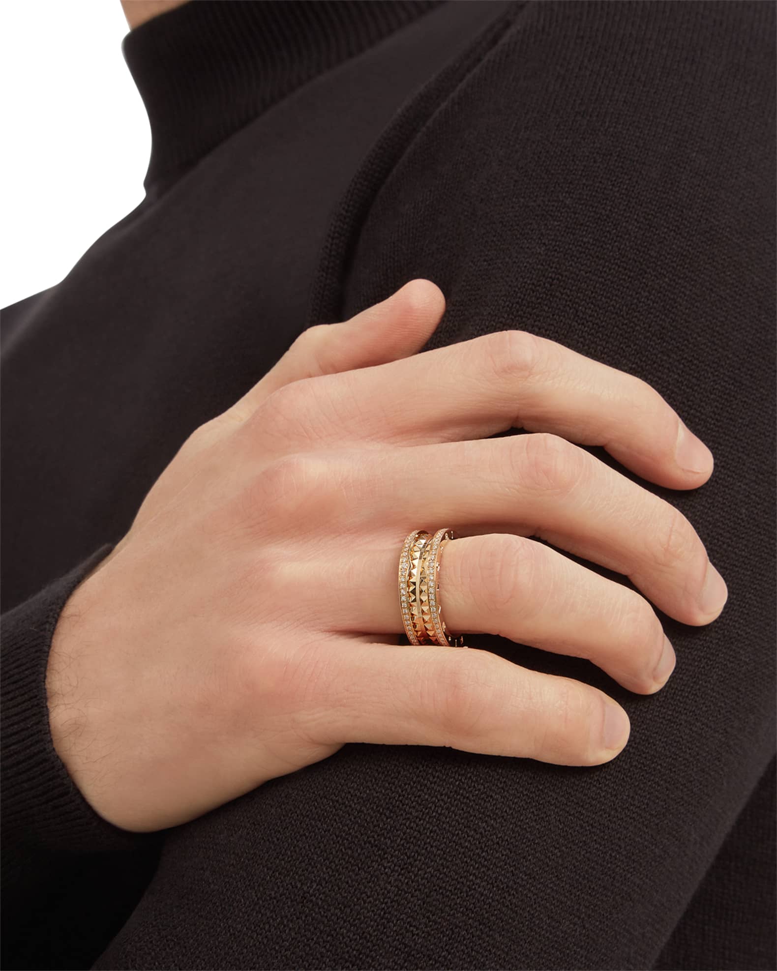 B.Zero1 18K Yellow Gold Diamond Edge Ring 1