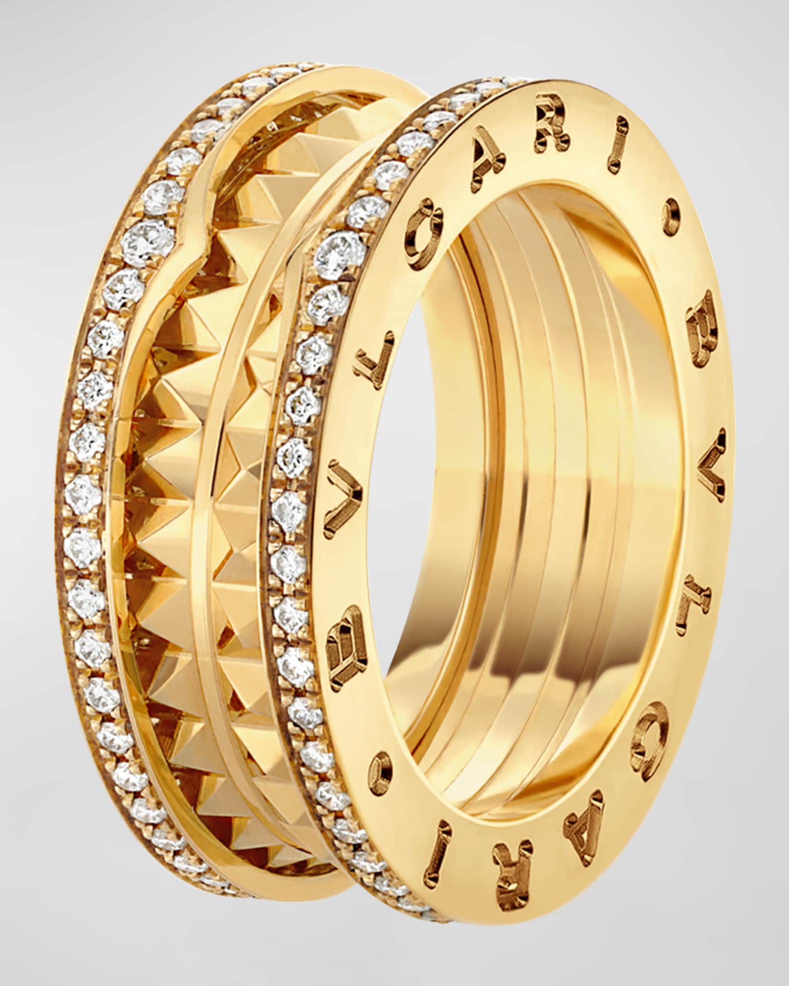 B.Zero1 18K Yellow Gold Diamond Edge Ring 0