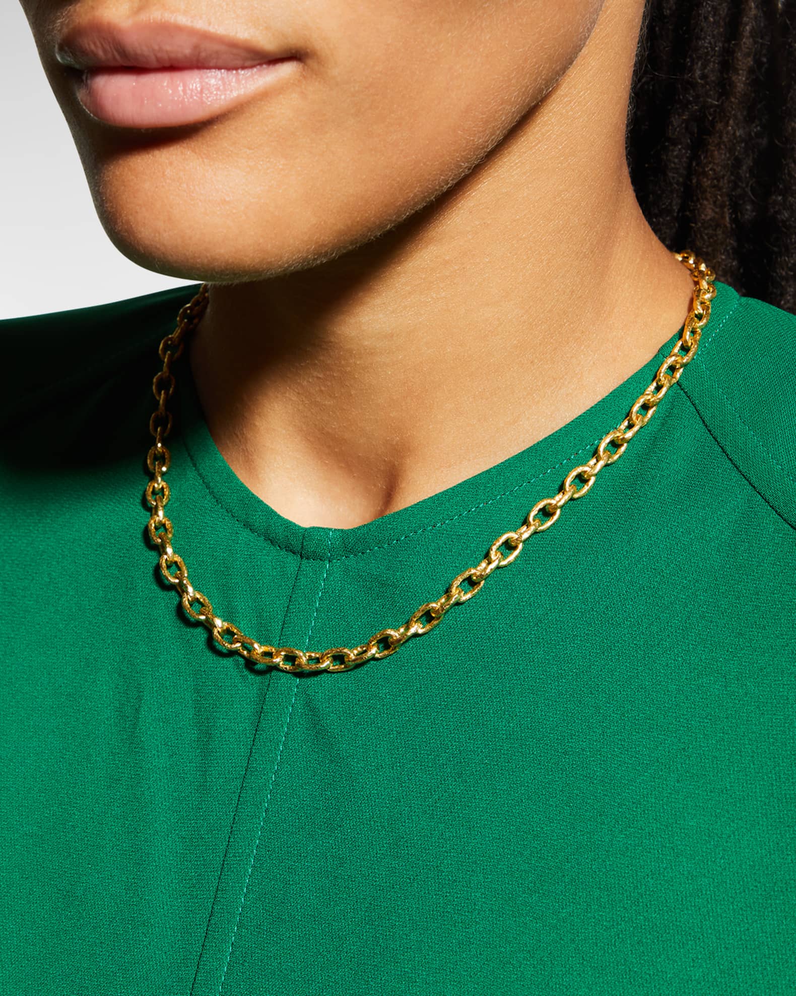Orvieto 19k Gold Link Necklace, 17"L 1
