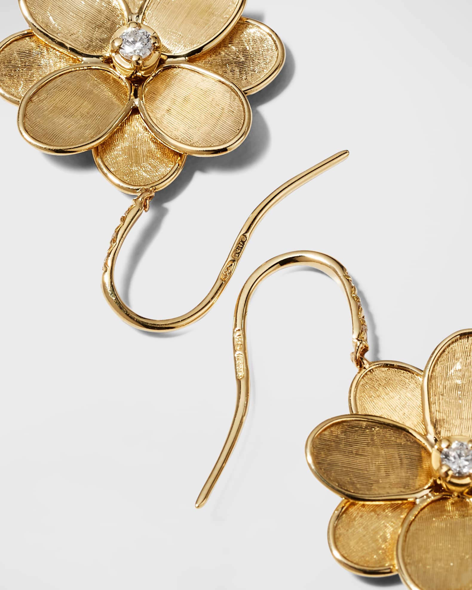 Petali 18K Flower Drop Earrings with Diamonds 1