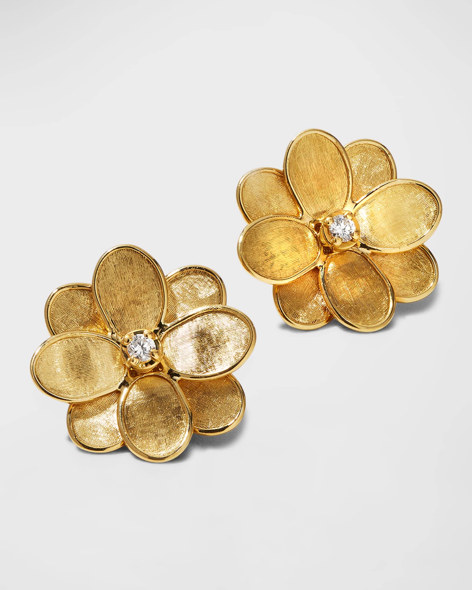 Petali 18K Flower Stud Earrings with Diamonds 0