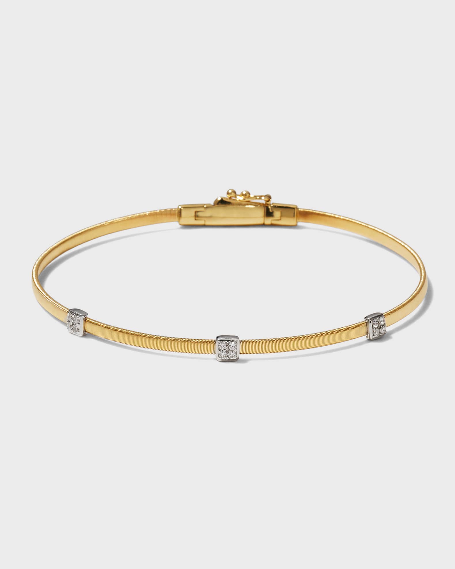 18K Yellow Gold 3-Station Diamond Bracelet 0