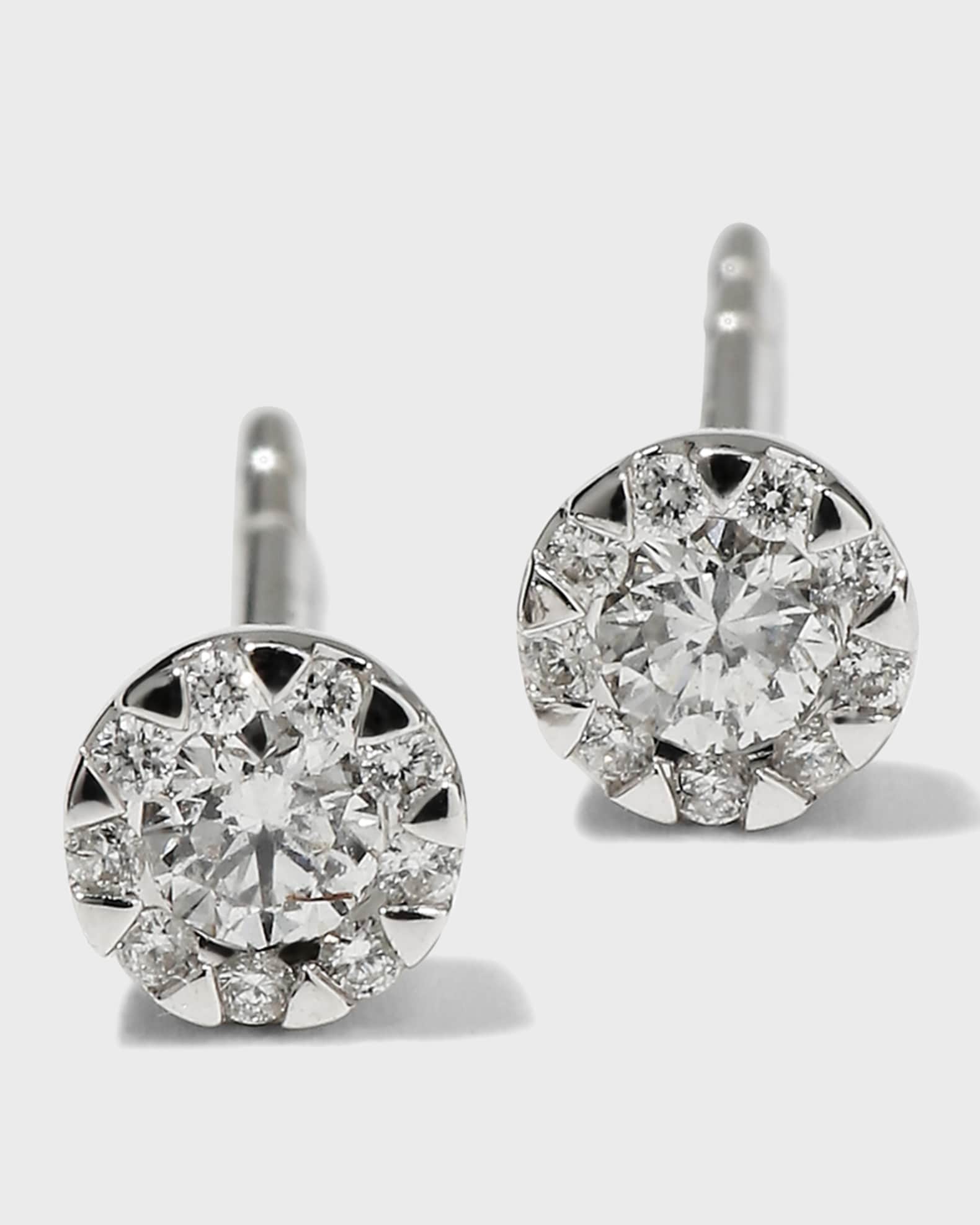 18k White Gold Diamond Bouquet Stud Earrings 0