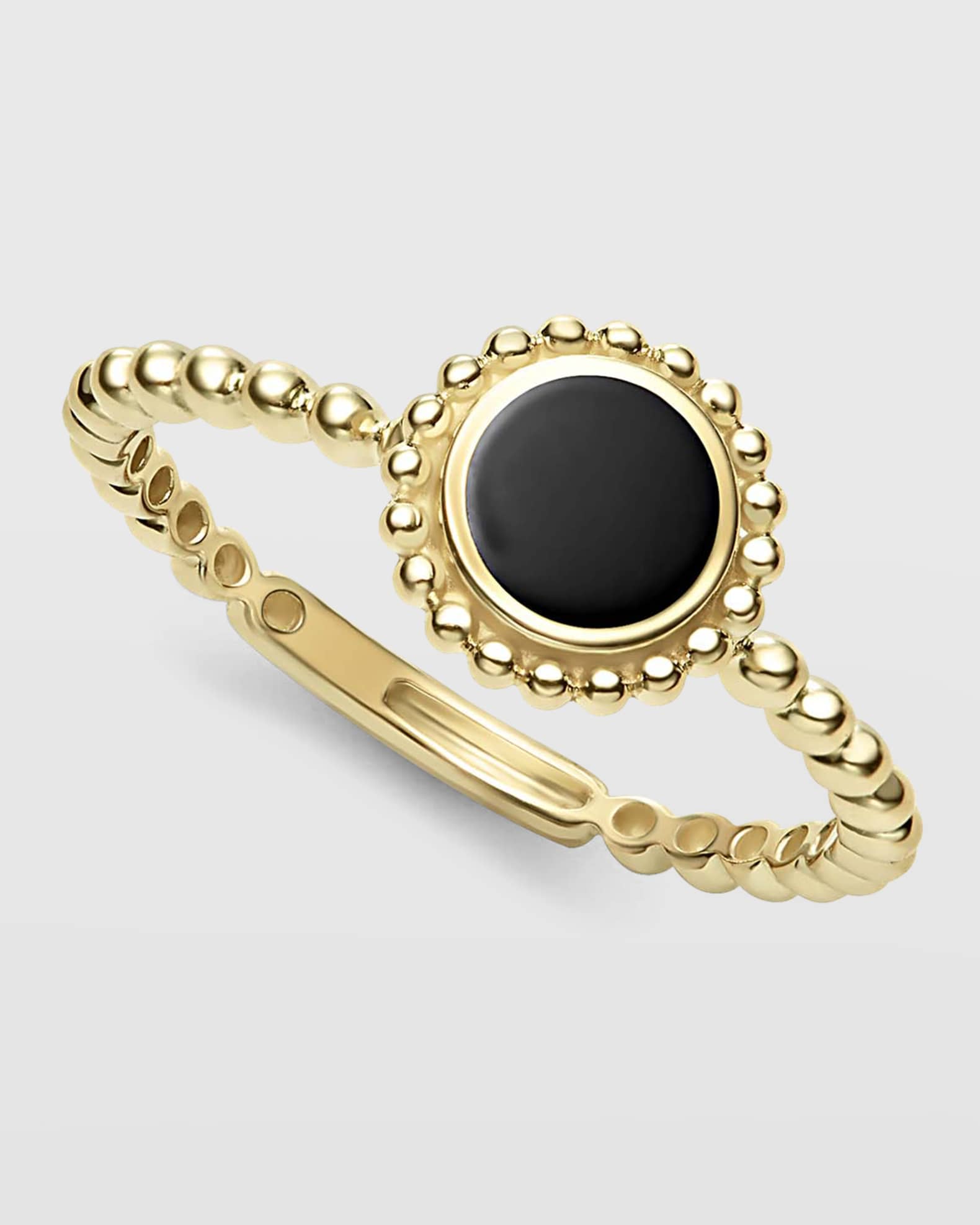 LAGOS 18k Covet Onyx 9mm Round Stack Ring, Size 7