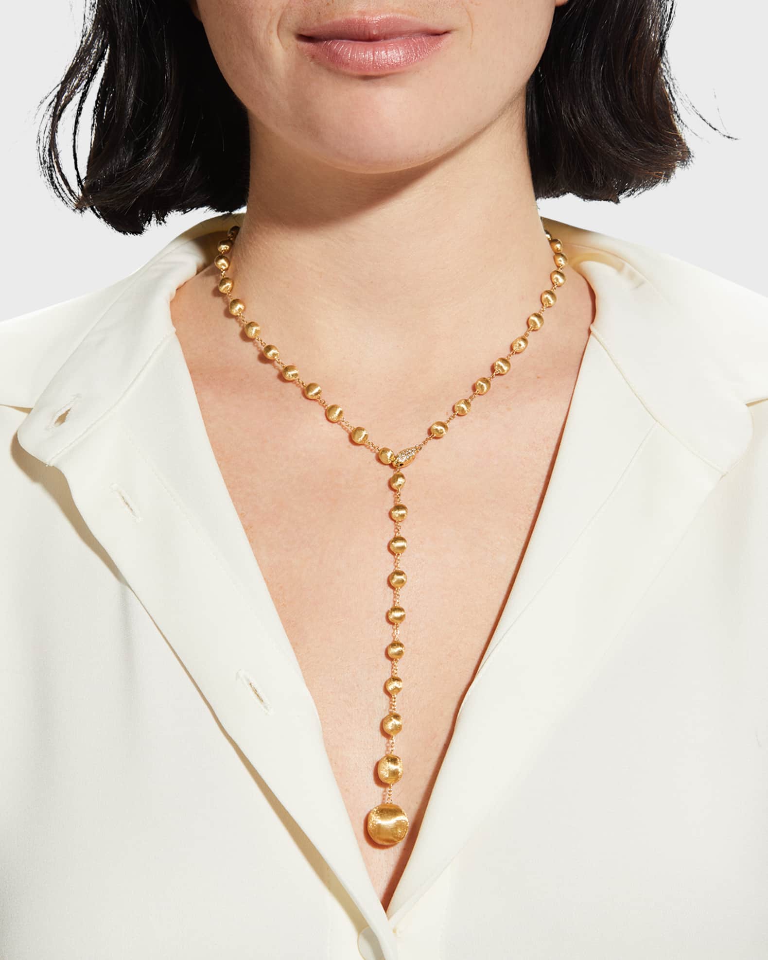Africa 18k Diamond Lariat Necklace 1