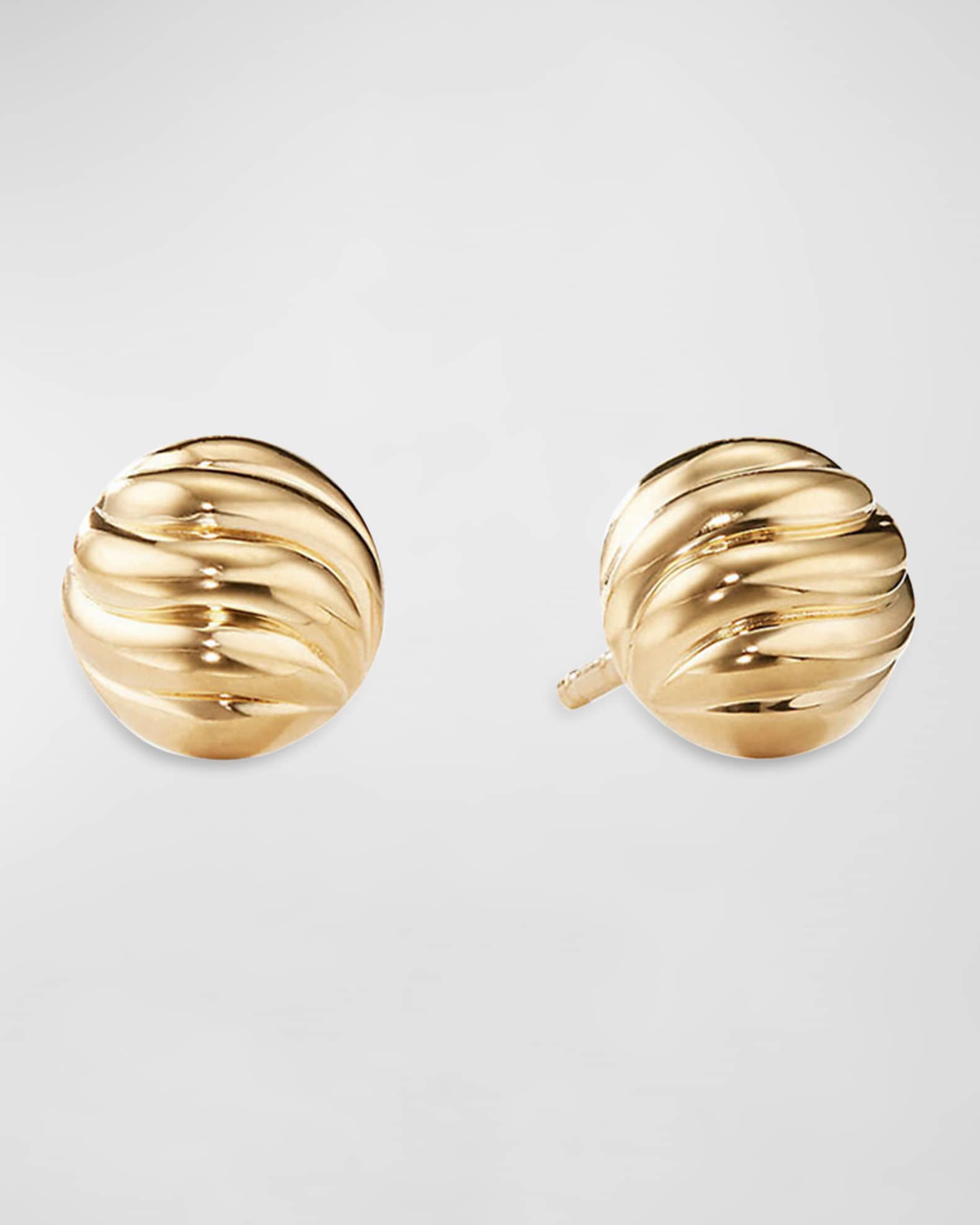 David Yurman Sculpted Cable Stud Earrings in Gold Neiman Marcus