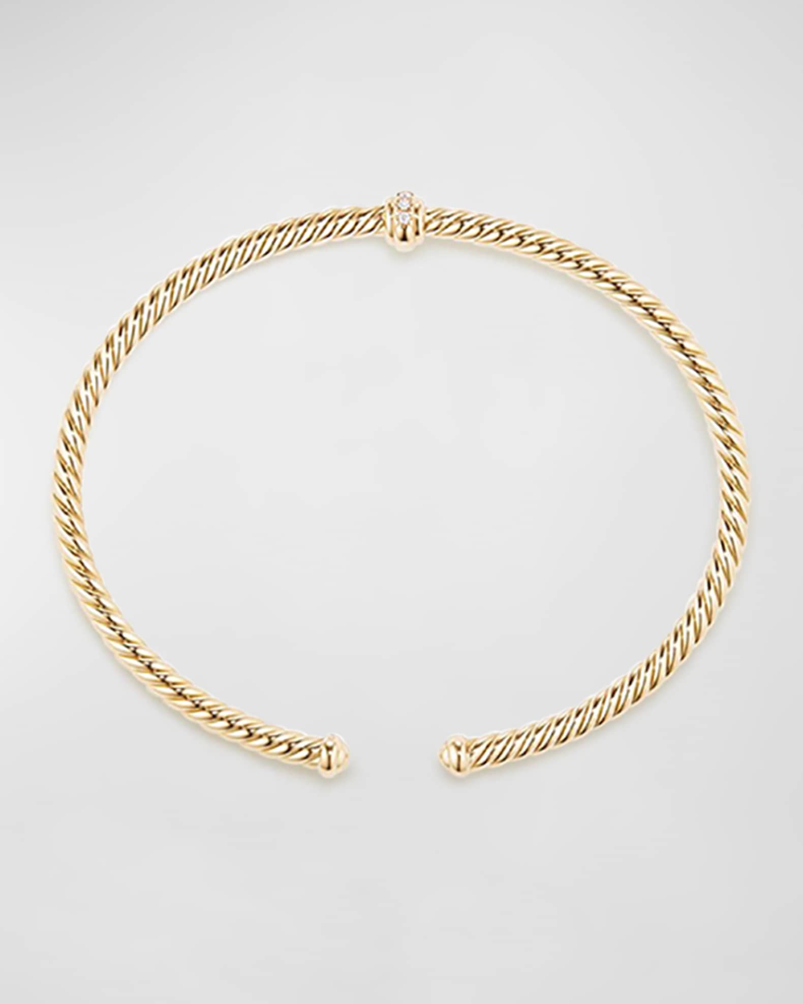 Cablespira 18k Gold Flex Bracelet with Diamond Center Station 1