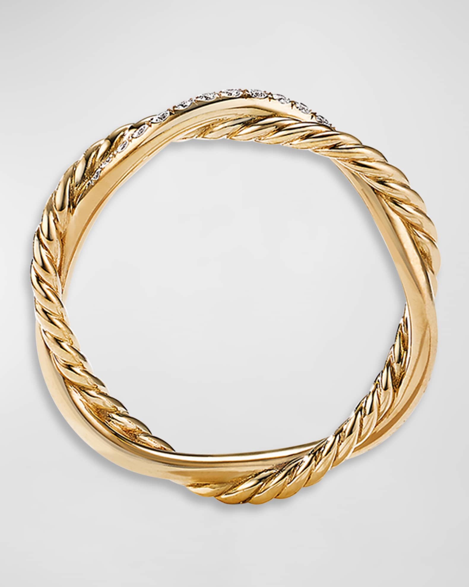 Petite Infinity Band Ring with Diamonds in 18K Gold, 4mm 1