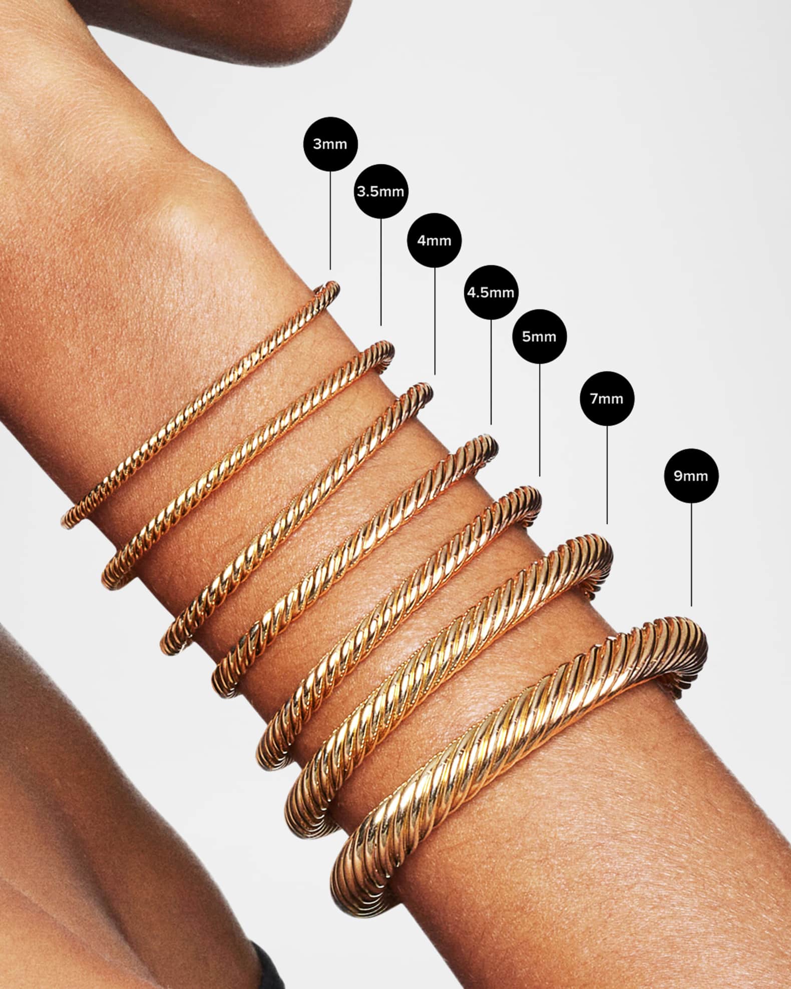 David Yurman Cable Buckle Bracelet with Diamonds and 18K Gold,