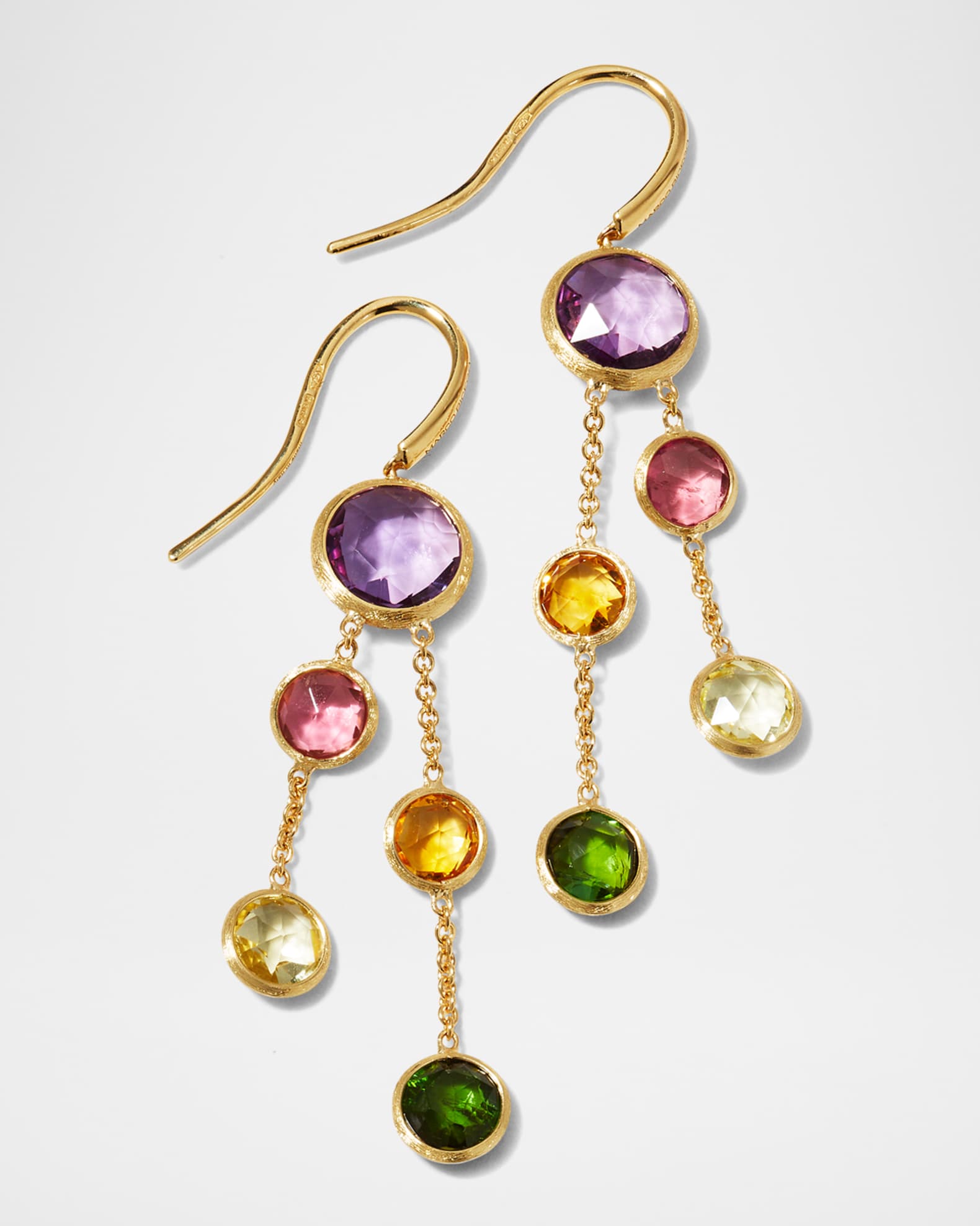Marco Bicego 18K Yellow Gold Jaipur Blue Topaz Dangle Earrings