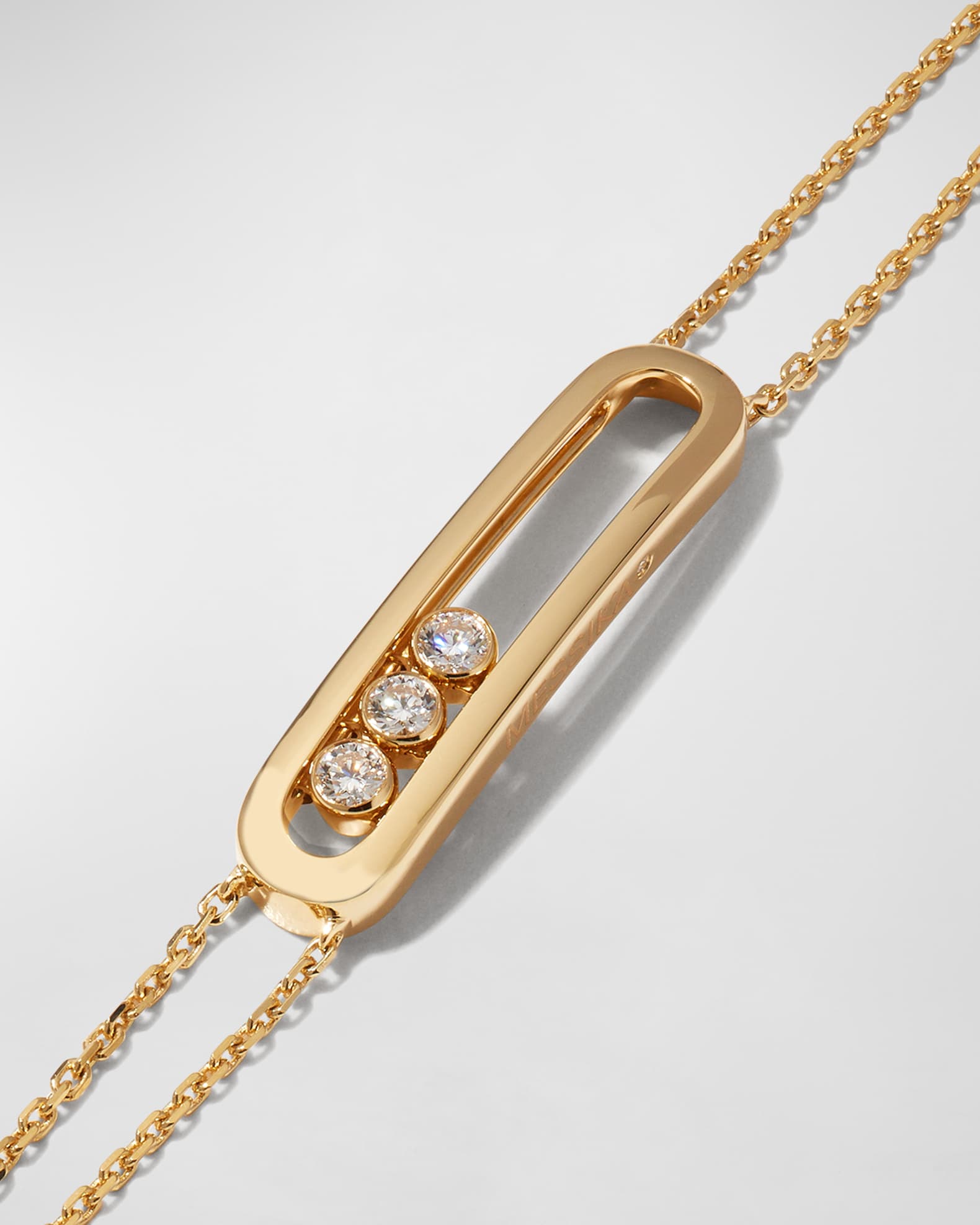 Messika MOVE CLASSIC 18K YELLOW GOLD 3-DIAMOND BRACELET | Neiman Marcus
