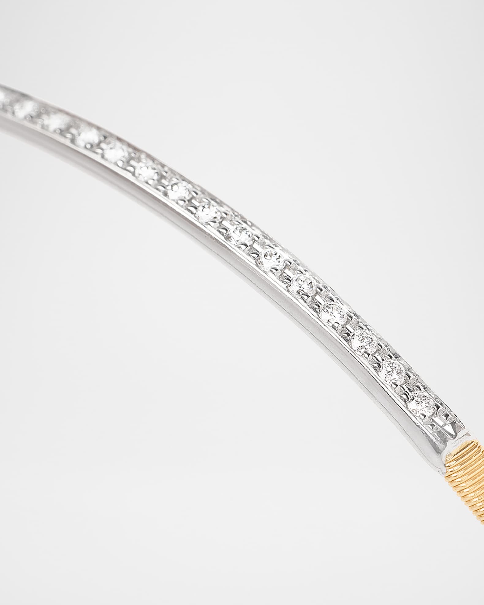 18K Yellow Gold Bangle Bracelet with Diamond Bar 1