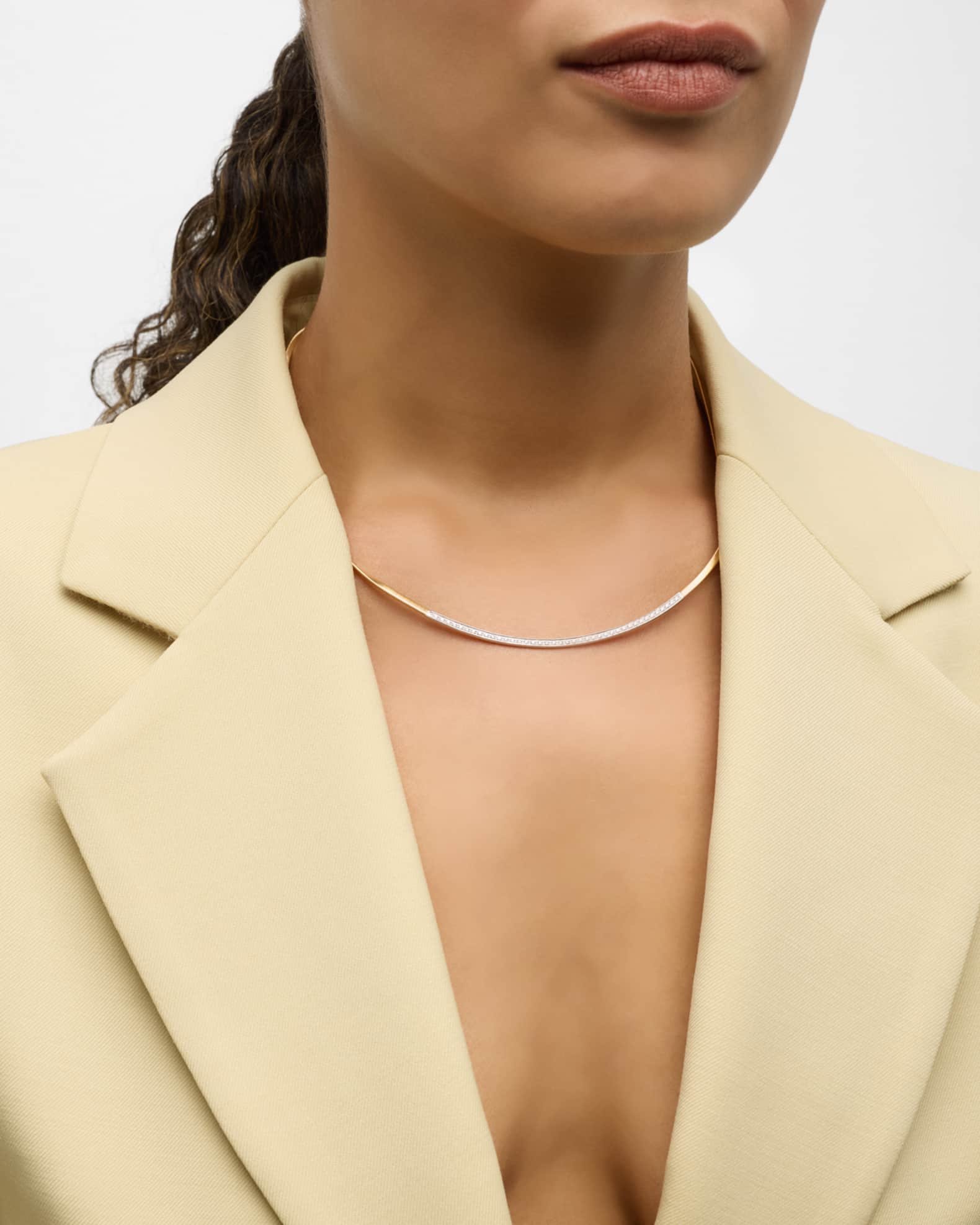 18K Yellow Gold Marrakech Coil Necklace with Diamonds 1
