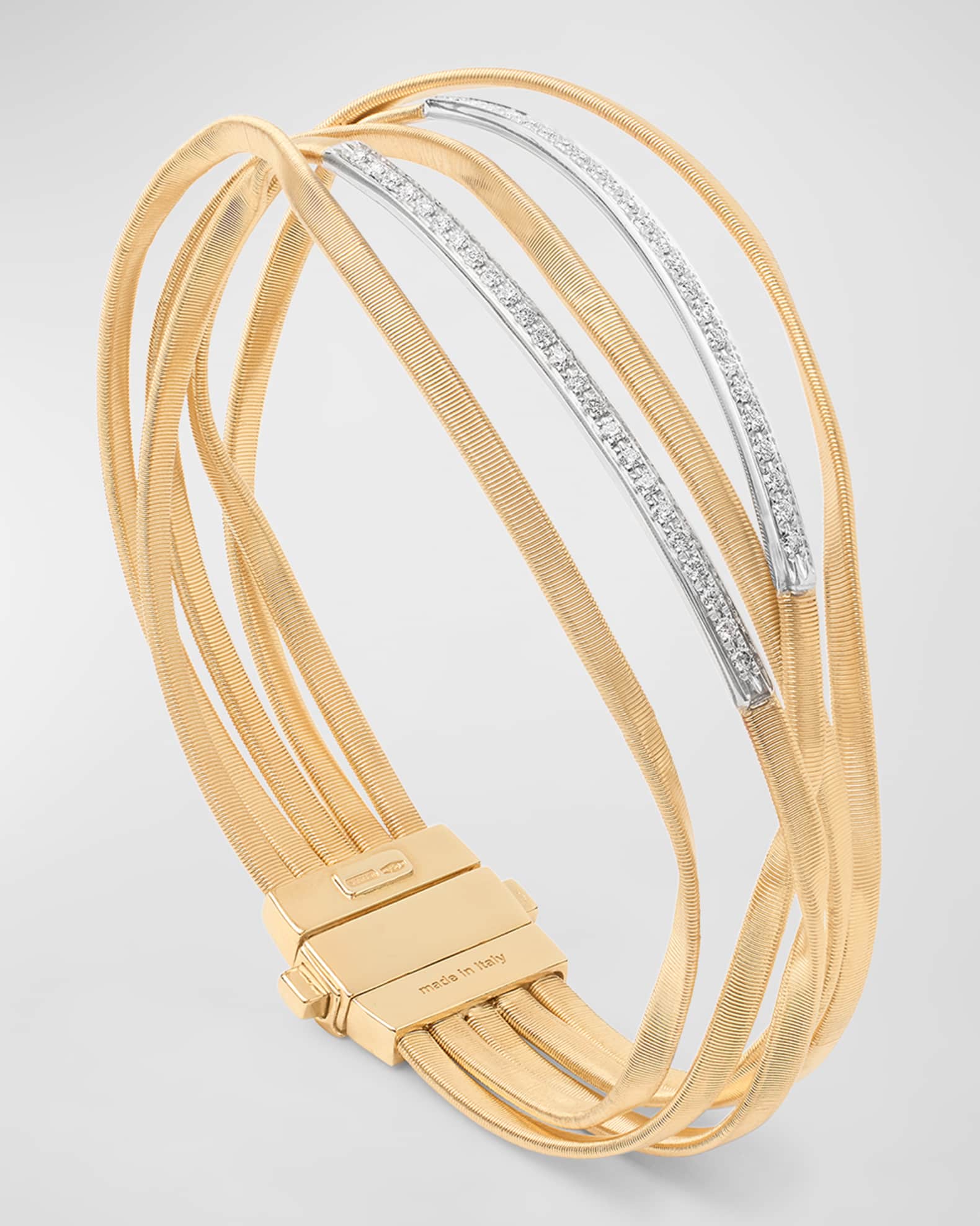 18K Yellow Gold Marrakech 5 Strand Coil Bangle with Diamonds 0