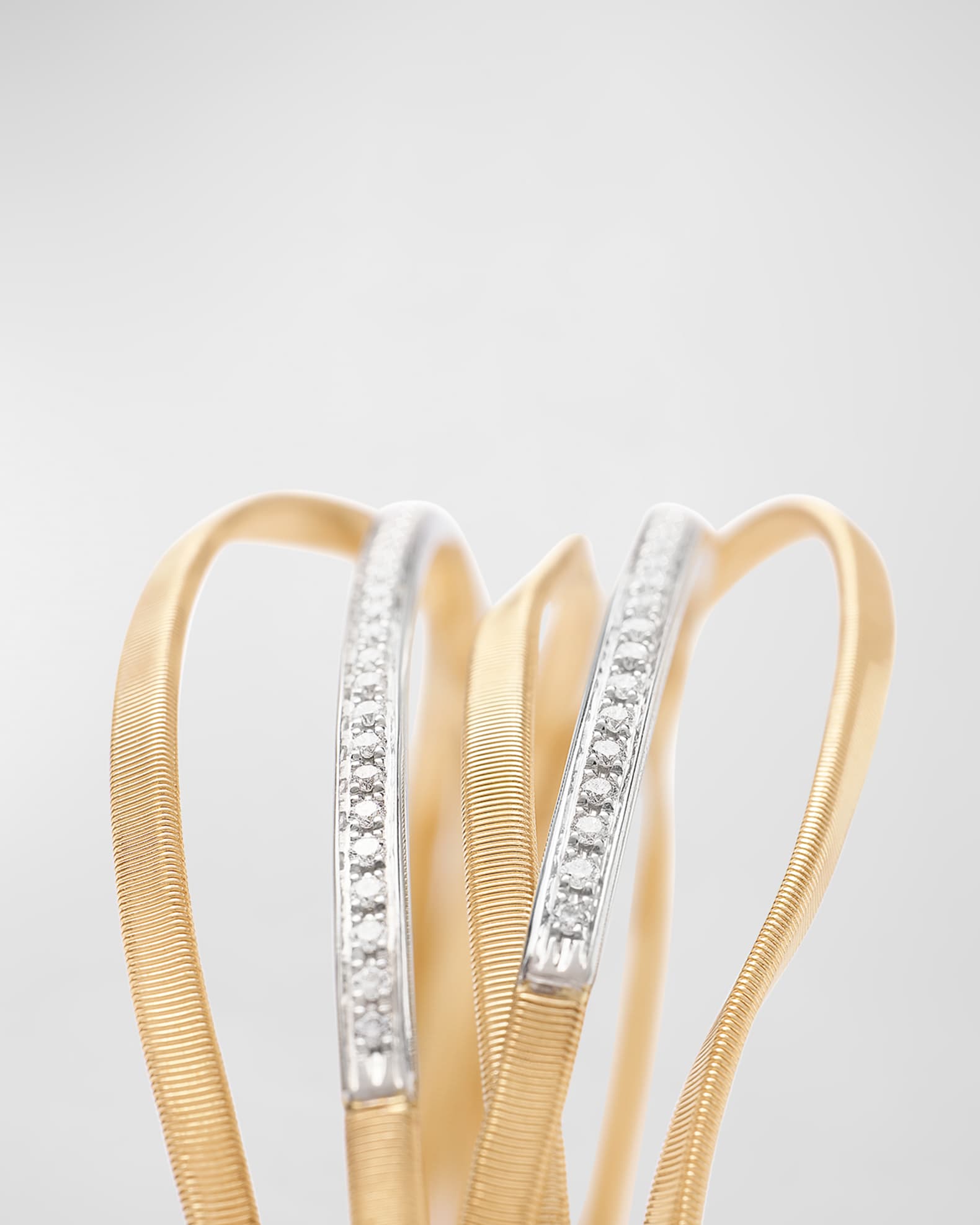18K Yellow Gold Marrakech 5 Strand Coil Bangle with Diamonds 1