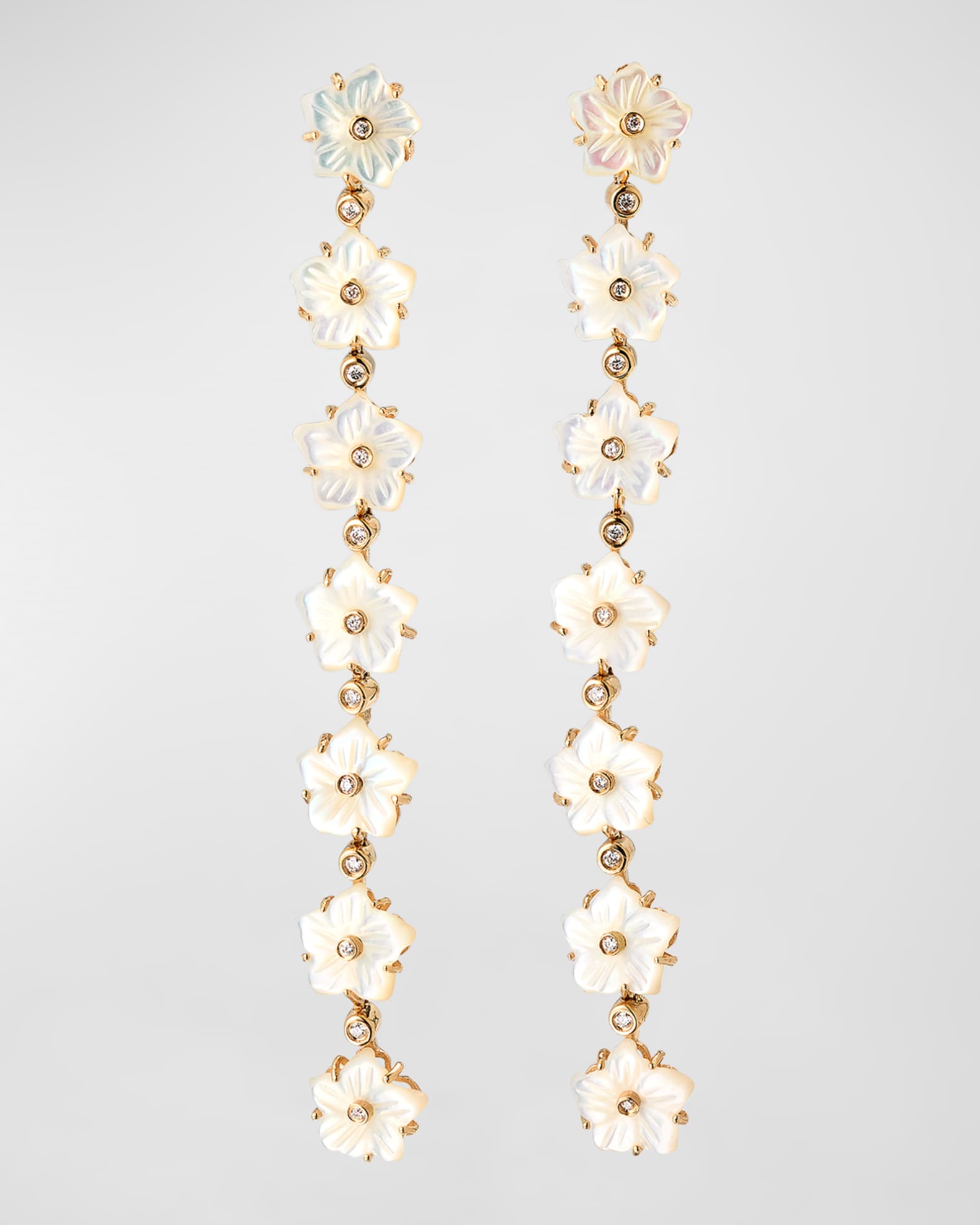 Carved Natural Mother of Pearl Drop Earrings 0