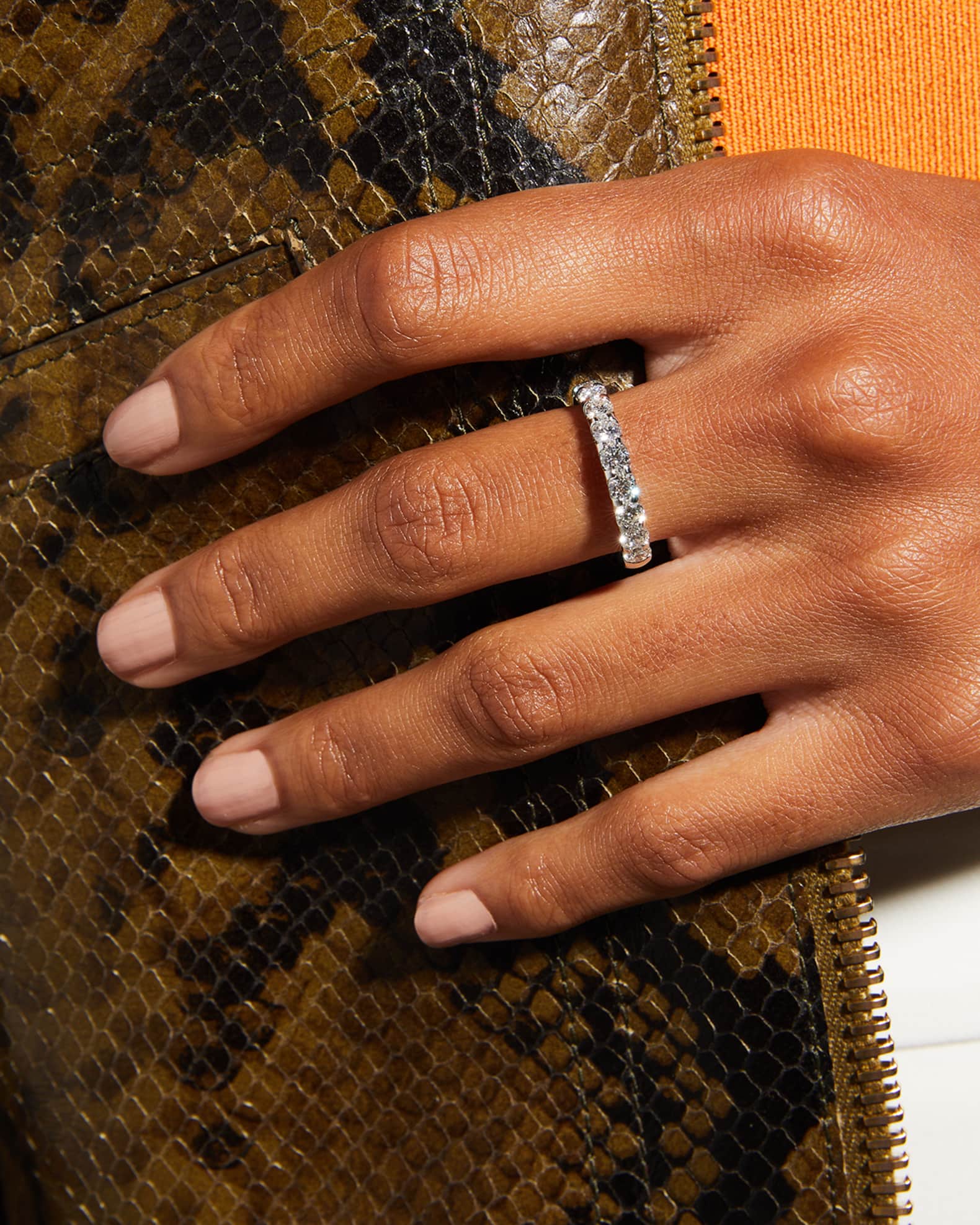 Platinum 9 Round Diamond Ring, Size 6, 1.00tcw 1