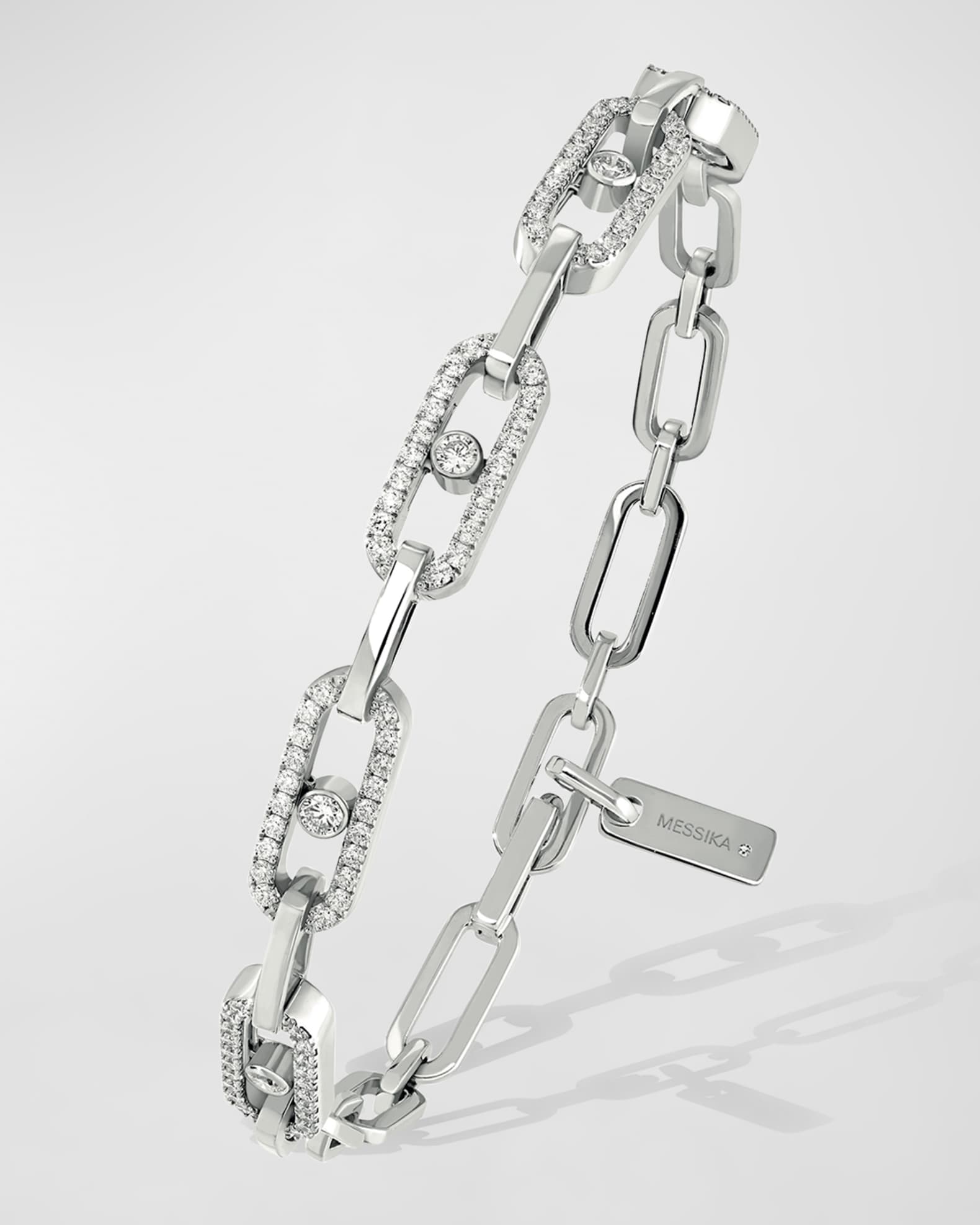 Move Uno 18K White Gold Multi Diamond Bracelet