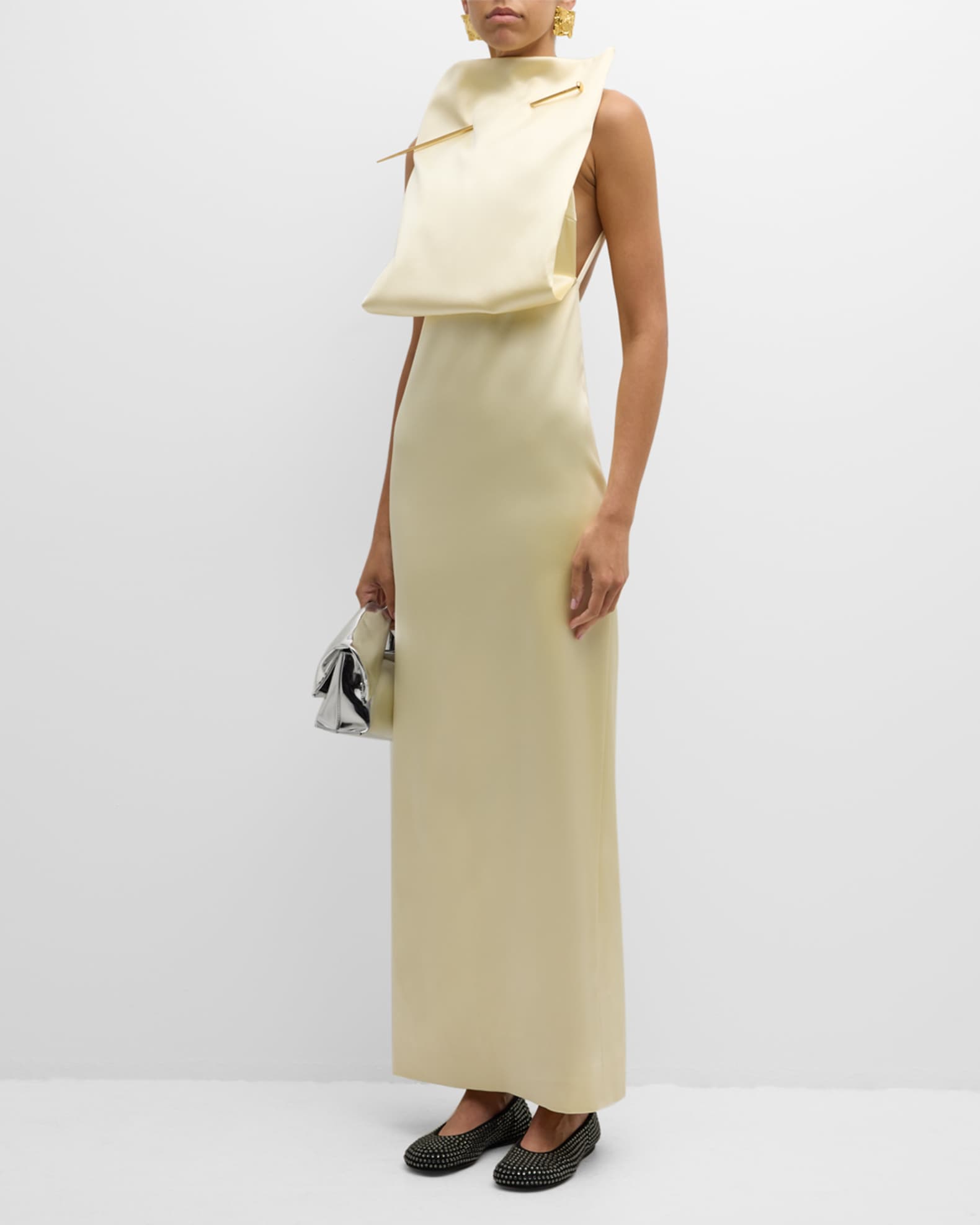 VIP【送料関税込】LOEWE SILK LONG DRESS Loewe Draped dress in silk | REVERSIBLE