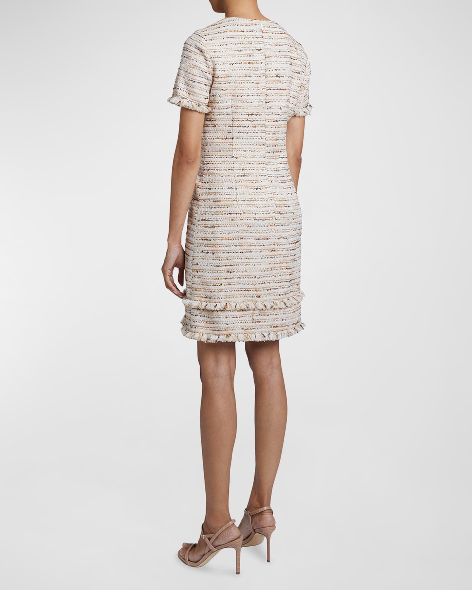 Aldine Diamante Contrast Trimmed Tweed Mini Dress main image 1