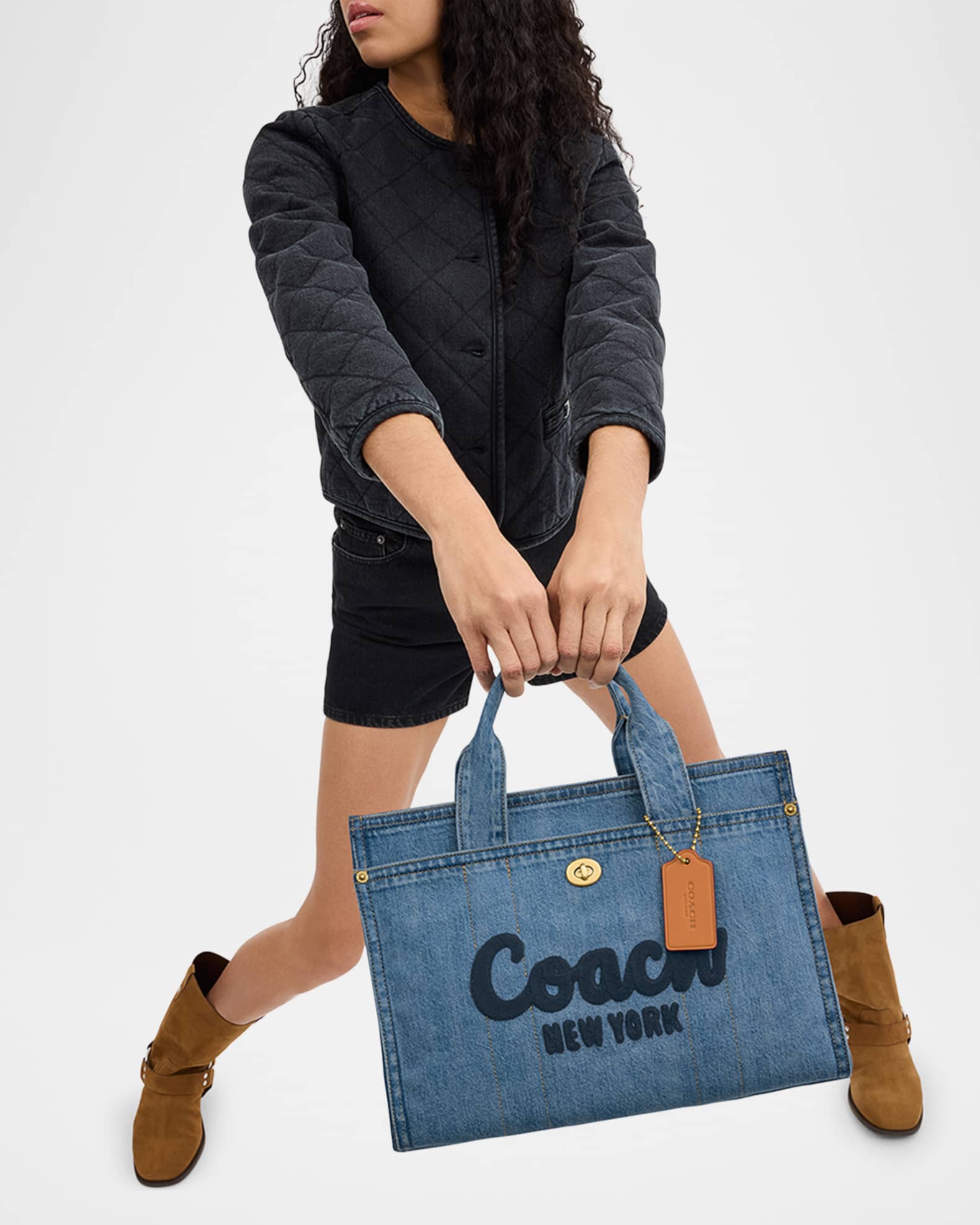 Cargo Denim Box Tote Bag