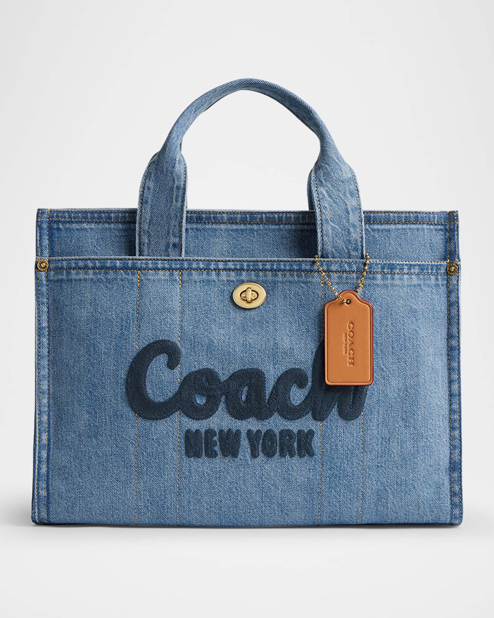 Cargo Denim Box Tote Bag