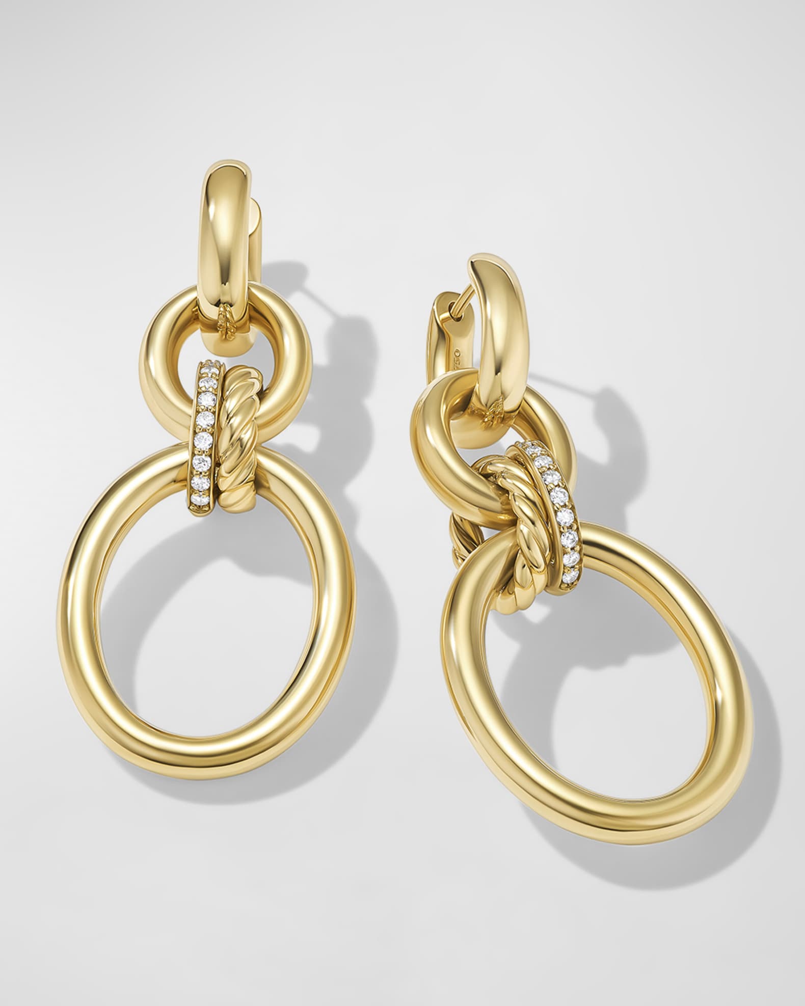 Mercer Earrings with Diamonds in 18K Gold, 50mm 1