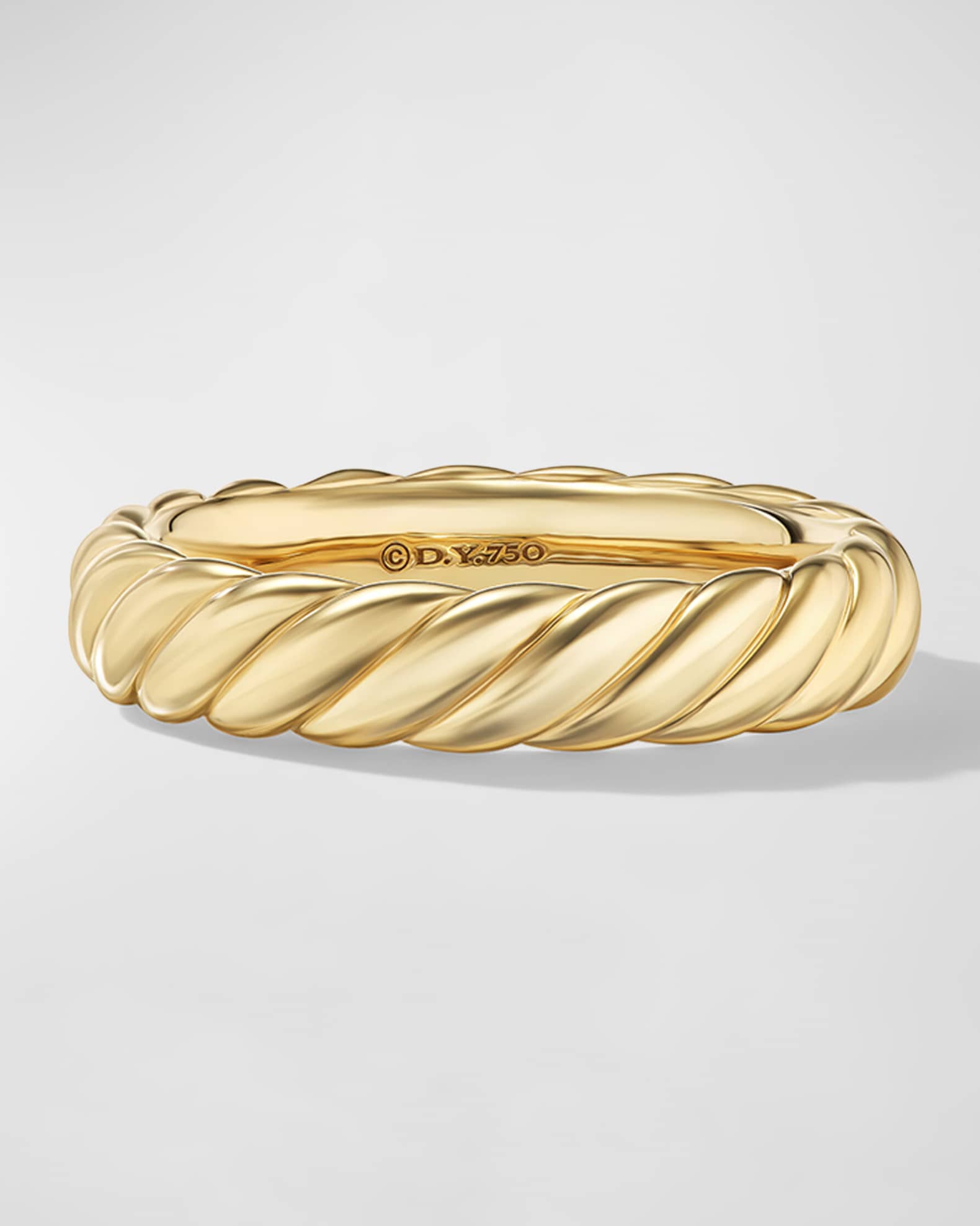 David Yurman Sculpted Cable Band Ring in 18K Gold 4.5mm Neiman Marcus