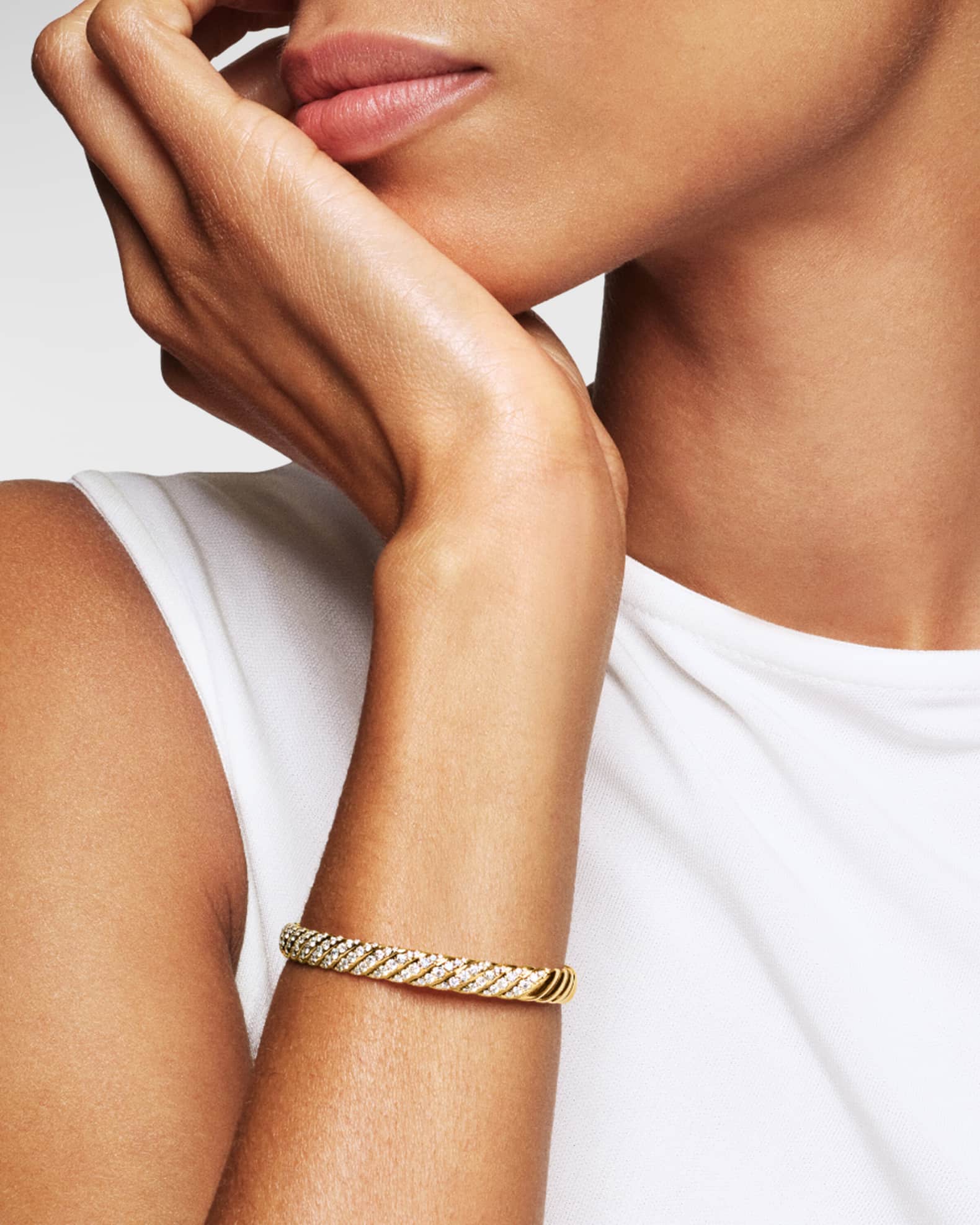 Sculpted Cable Bracelet in 18K Gold, 6mm 1