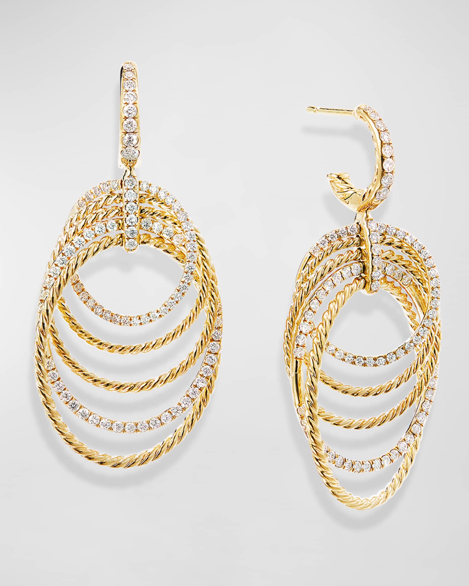 Origami 18k Drop Earrings w/ Diamonds 1
