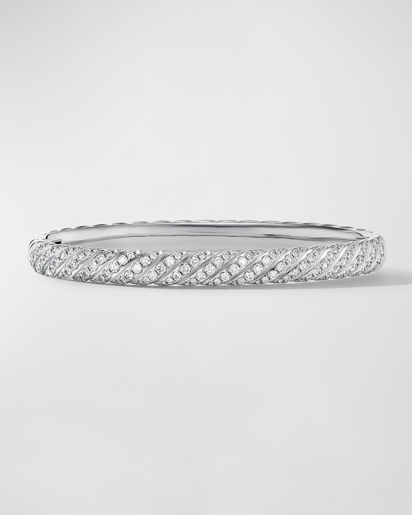 Sculpted Cable Bracelet in 18K White Gold 0