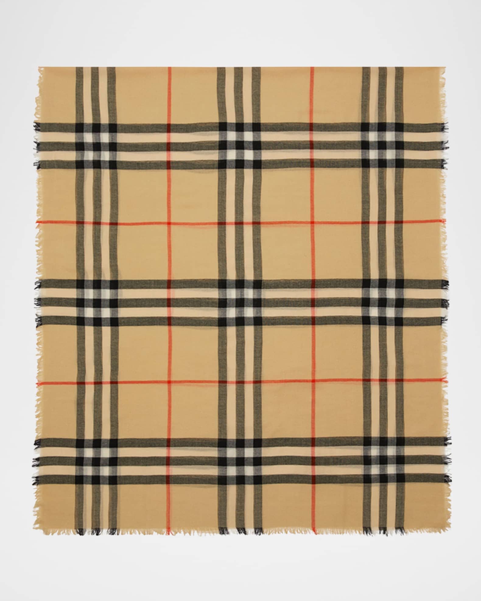 Giant Check Wool Scarf  0