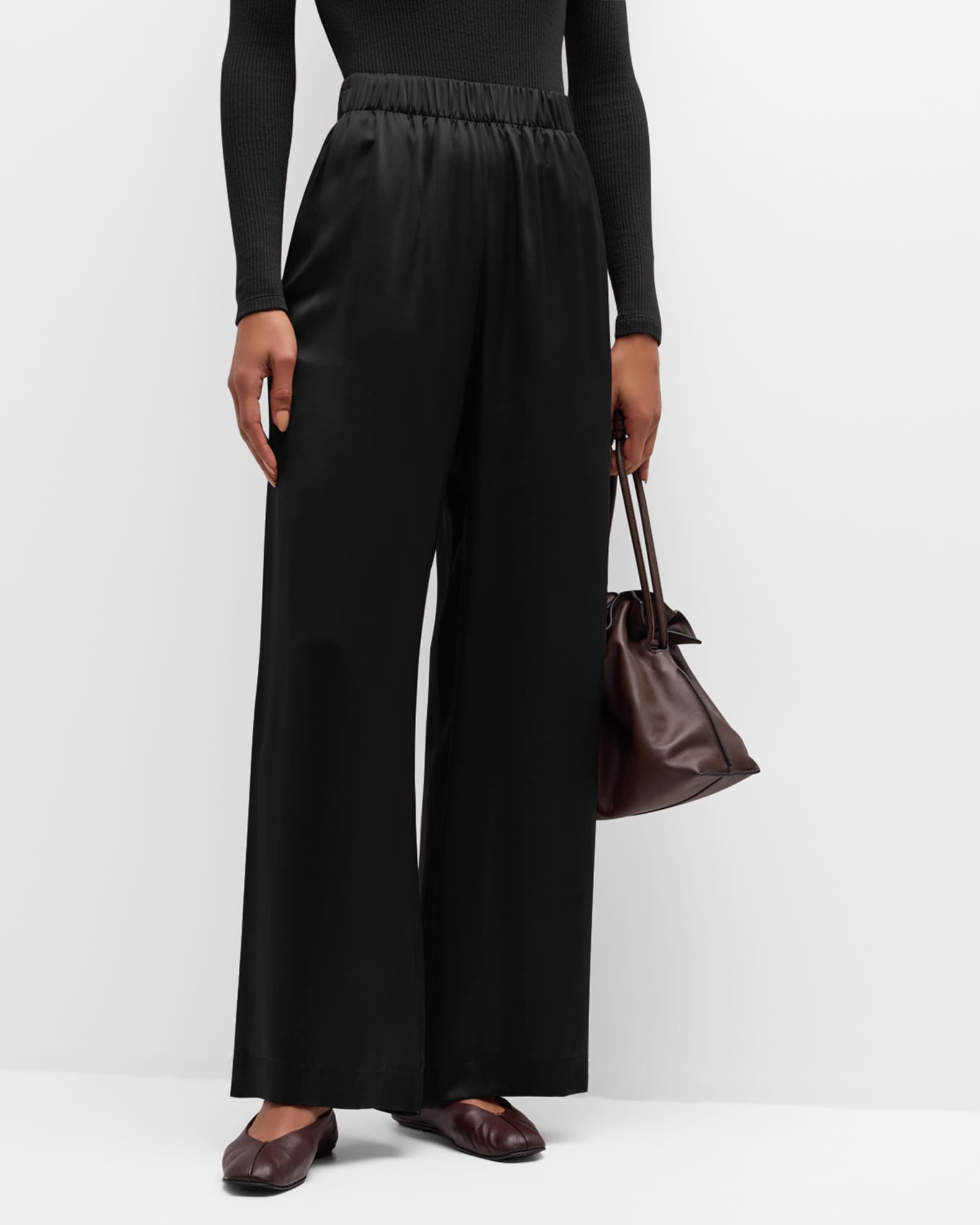 Brynn Wide-Leg Silk Pants 1