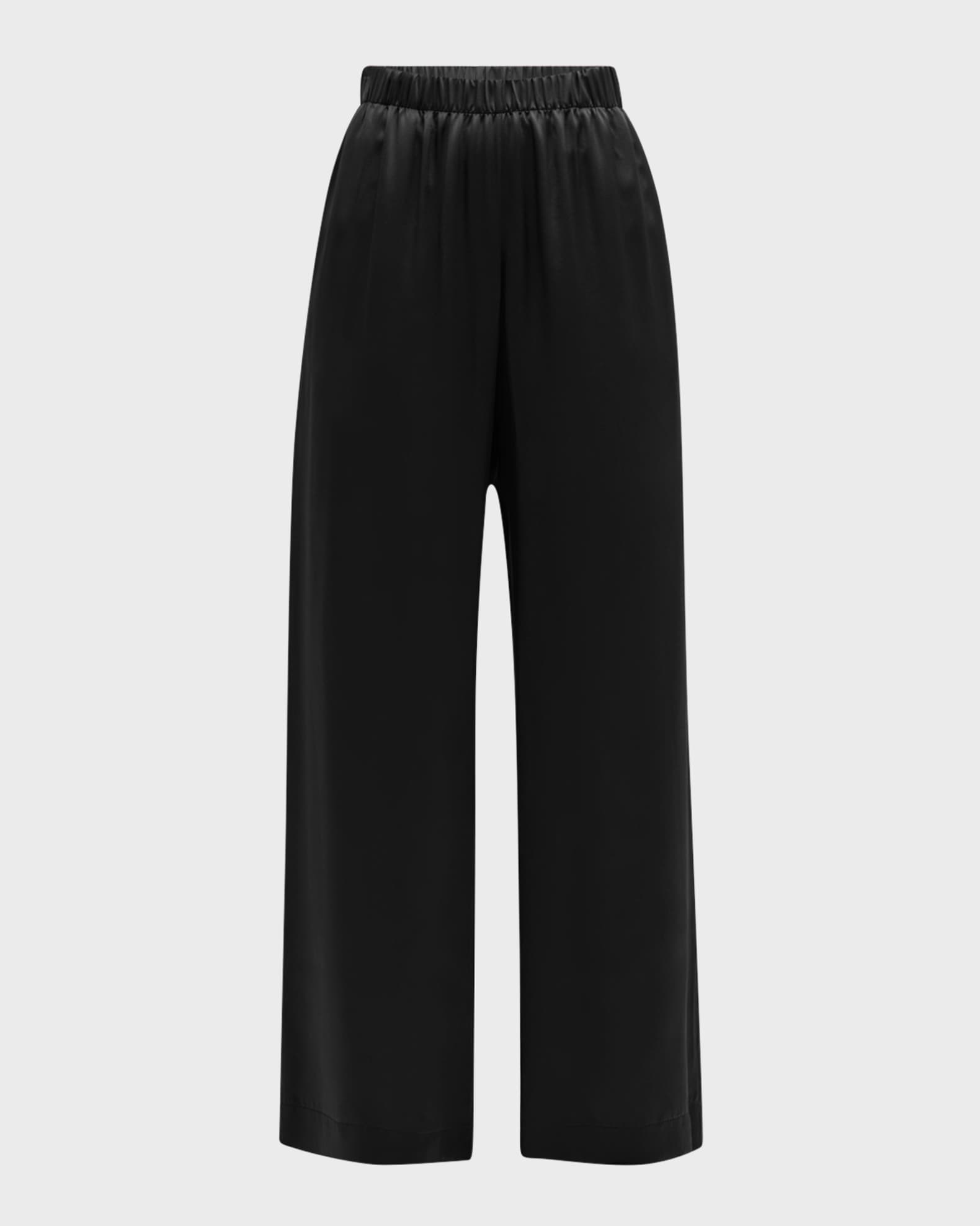 Brynn Wide-Leg Silk Pants 0