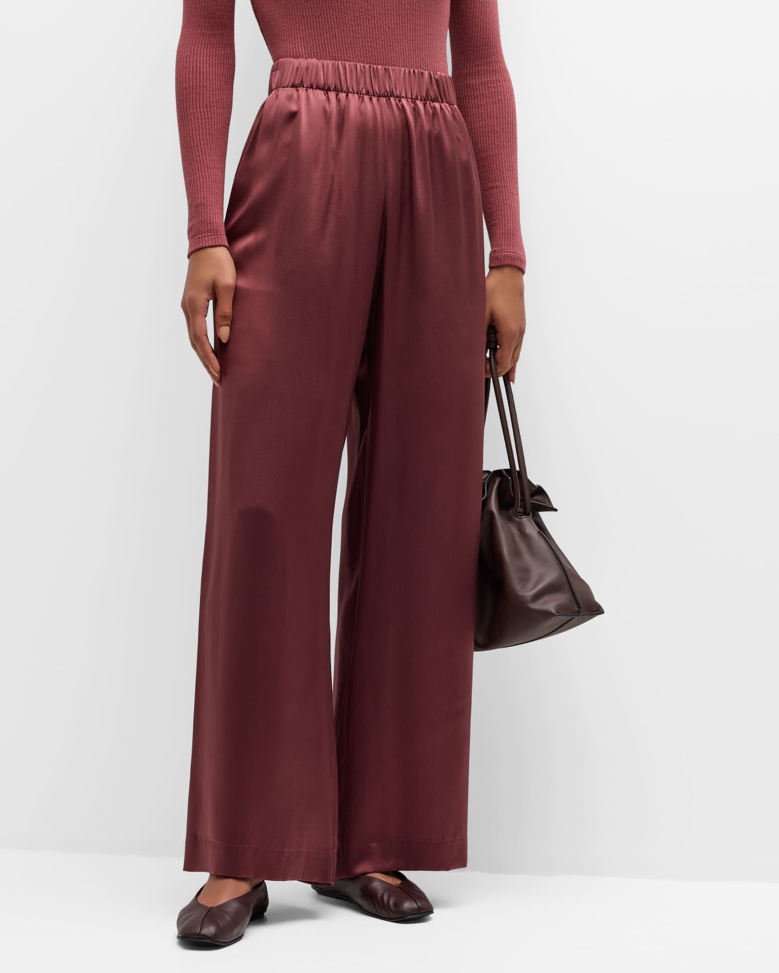 Brynn Wide-Leg Silk Pants 1