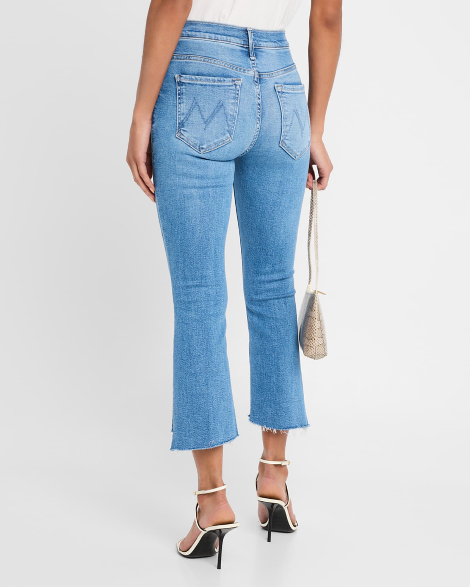 MOTHER Lil' Insider Crop Step Fray Jeans | Neiman Marcus MOTHER Lil' Insider Crop Step Fray Jeans | Neiman Marcus