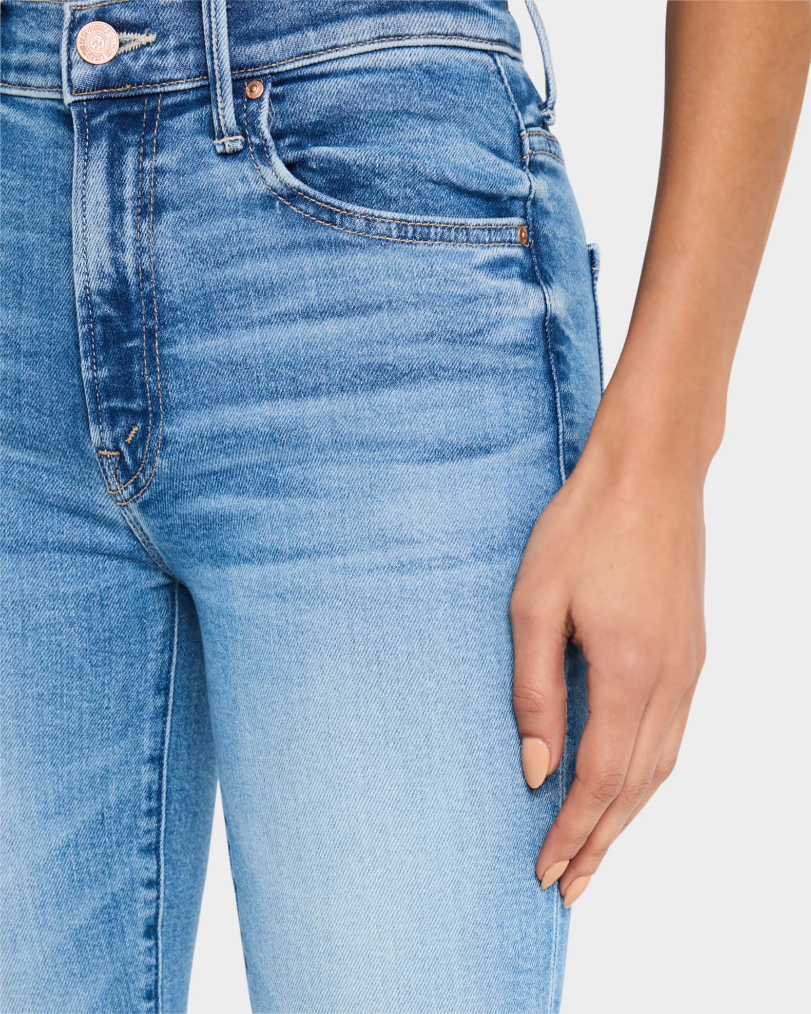 MOTHER Lil' Insider Crop Step Fray Jeans | Neiman Marcus